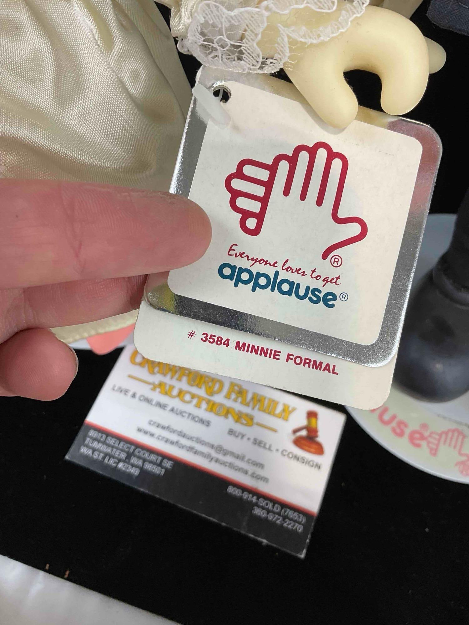 6 pcs Vintage Disney Dolls, incl. Applause Formal Mickey & Minnie w/ Tags & Stands! See pics. - 6