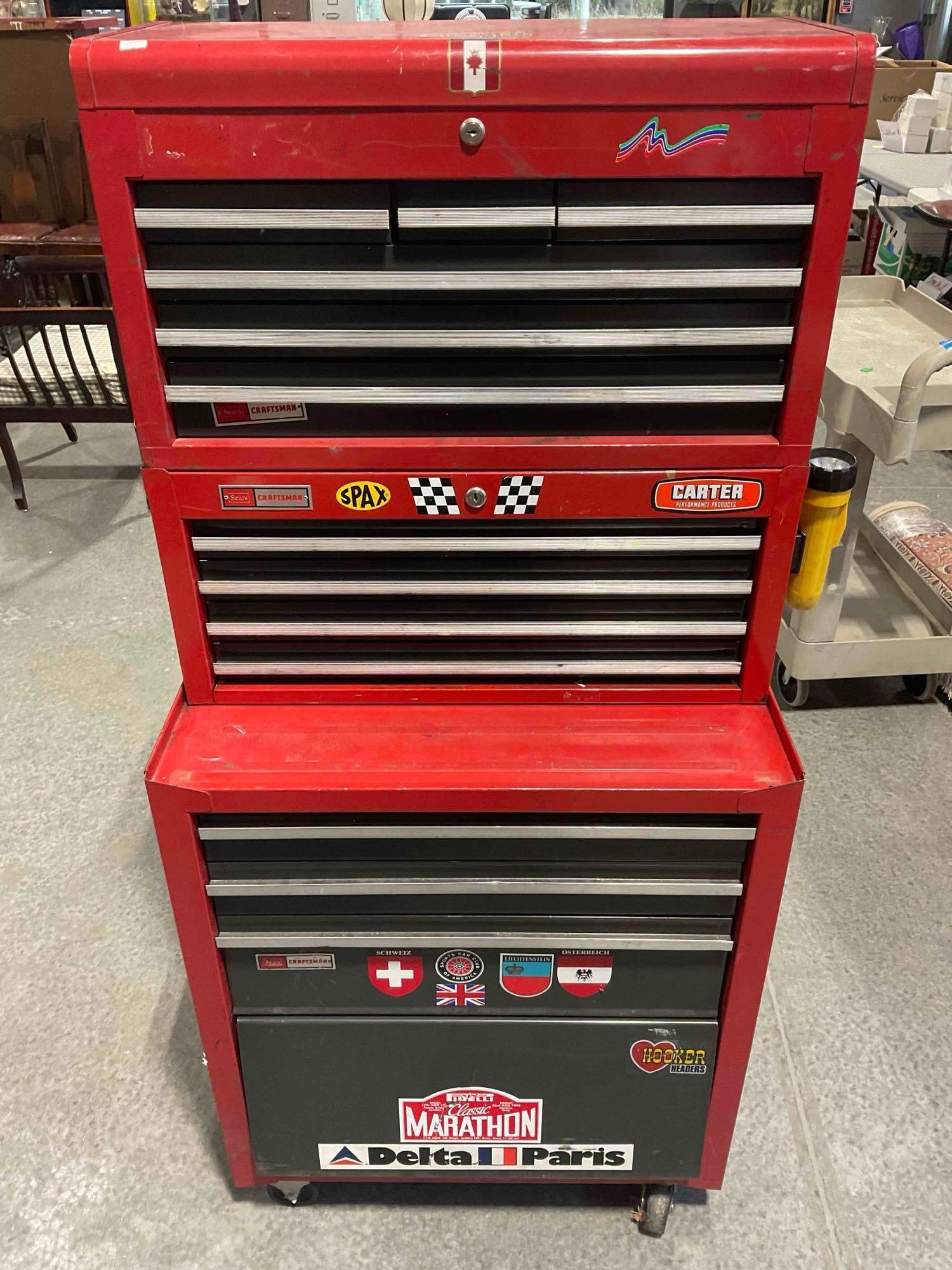 3 Tier Craftsman Toolbox w/ Assortment of Tools Inc. Sockets, Drivers, Bits, Clamps & More (1 of 10)