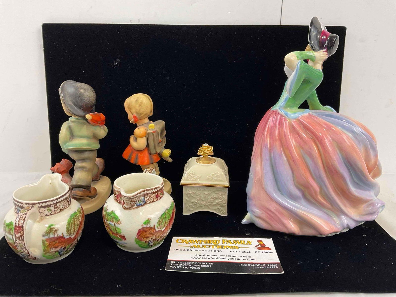 6 pcs Vintage Porcelain Collectibles, incl. Hummel, Lenox & Royal Doulton. Very Good Condition. - 6