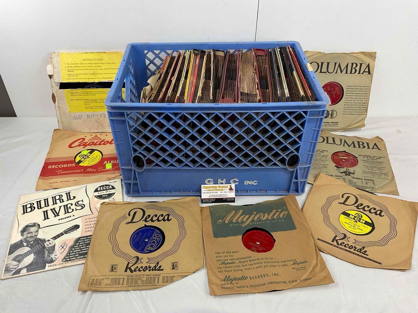 75+ pcs Vintage Vinyl LP Record Music Album Collection, incl. Decca, Majestic & Columbia! (1 of 6)