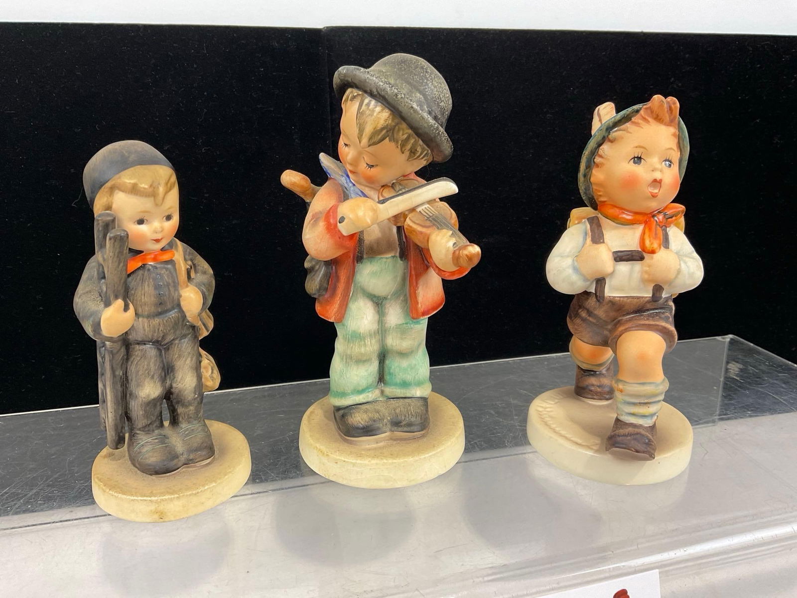 3 Vintage Hummel Figures, School Boy #82, Little Fiddler #2 4/0 & Chimney Sweep #12 - 2