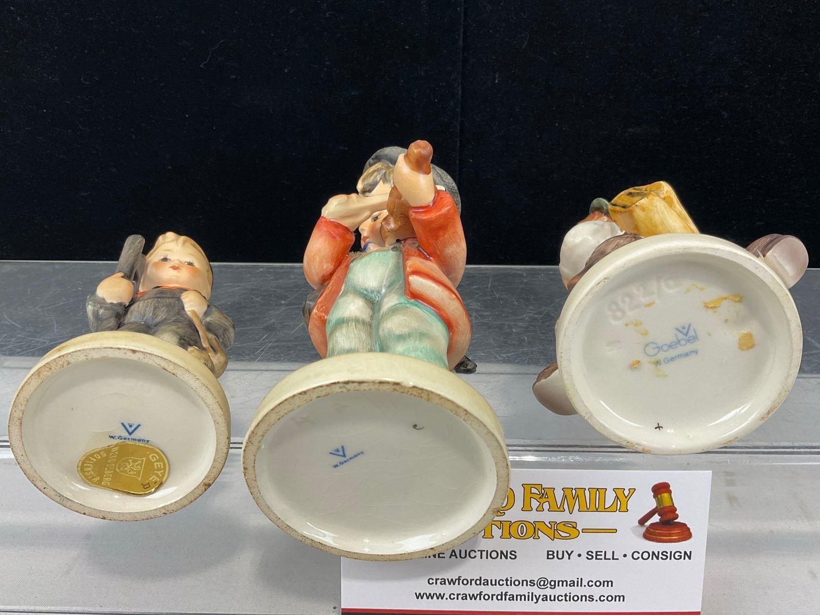 3 Vintage Hummel Figures, School Boy #82, Little Fiddler #2 4/0 & Chimney Sweep #12 - 4
