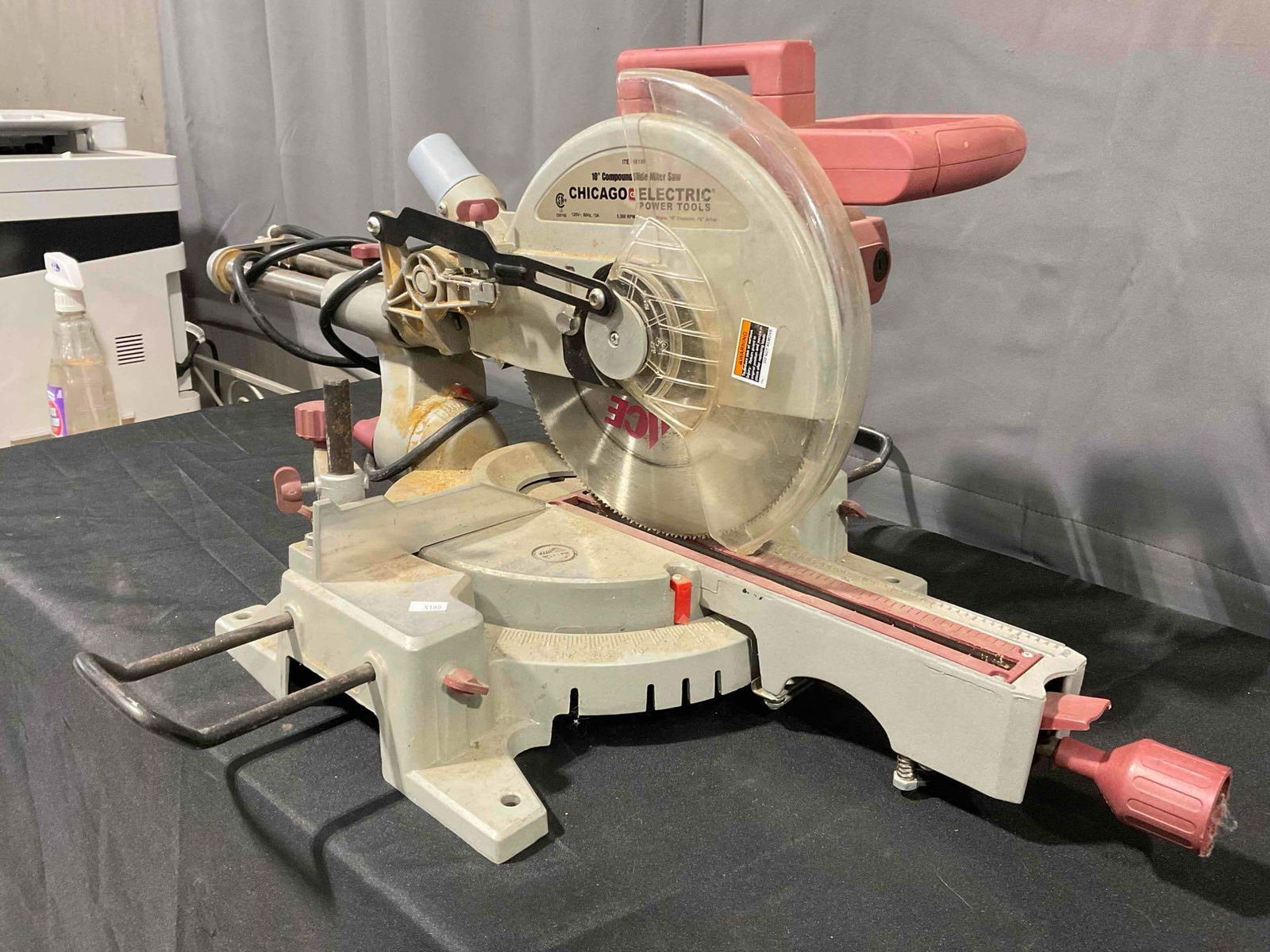 Chicago Electric 10" Compound Slide Miter Saw Model 98199. Tested, Works. Very Good Cond. - 2