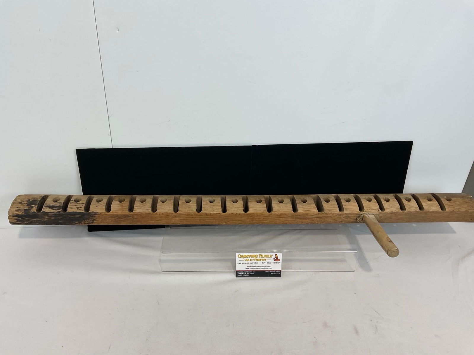 Antique / Privative Straw Mat Making Tool, Carved Wooden Slots, approx 9h x 39w x 4d inches (1 of 4)