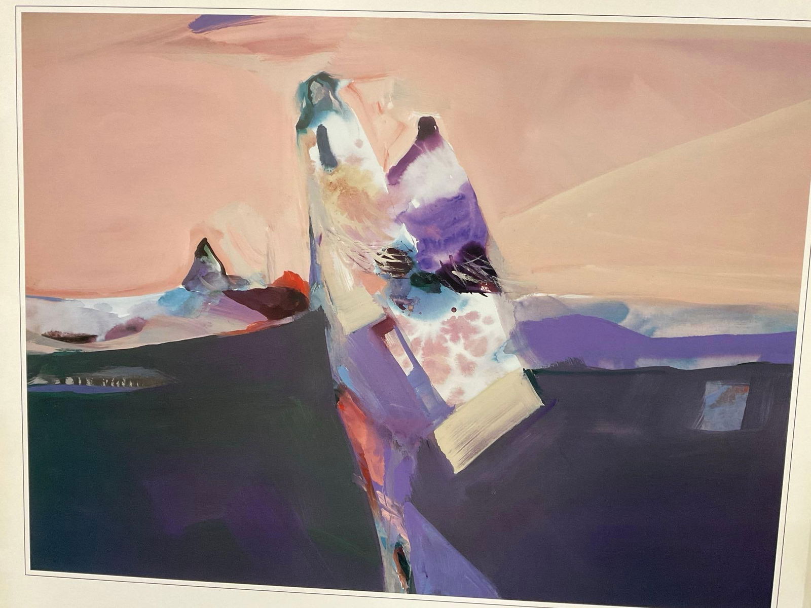 Framed Veloy Vigil Watercolors Poster, 27h x 29w inches, Abstract Expressionist Native Art - 2