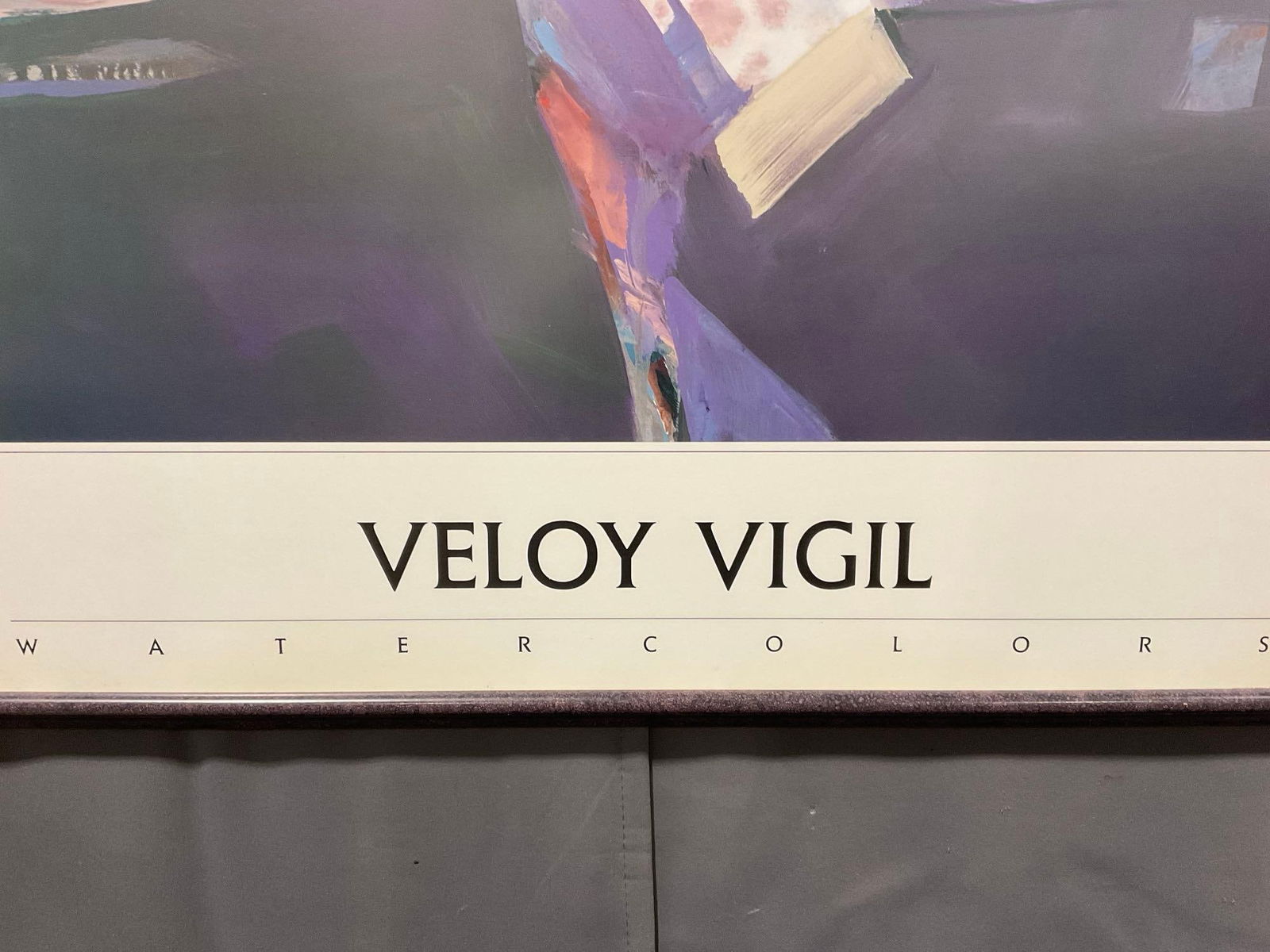 Framed Veloy Vigil Watercolors Poster, 27h x 29w inches, Abstract Expressionist Native Art - 3