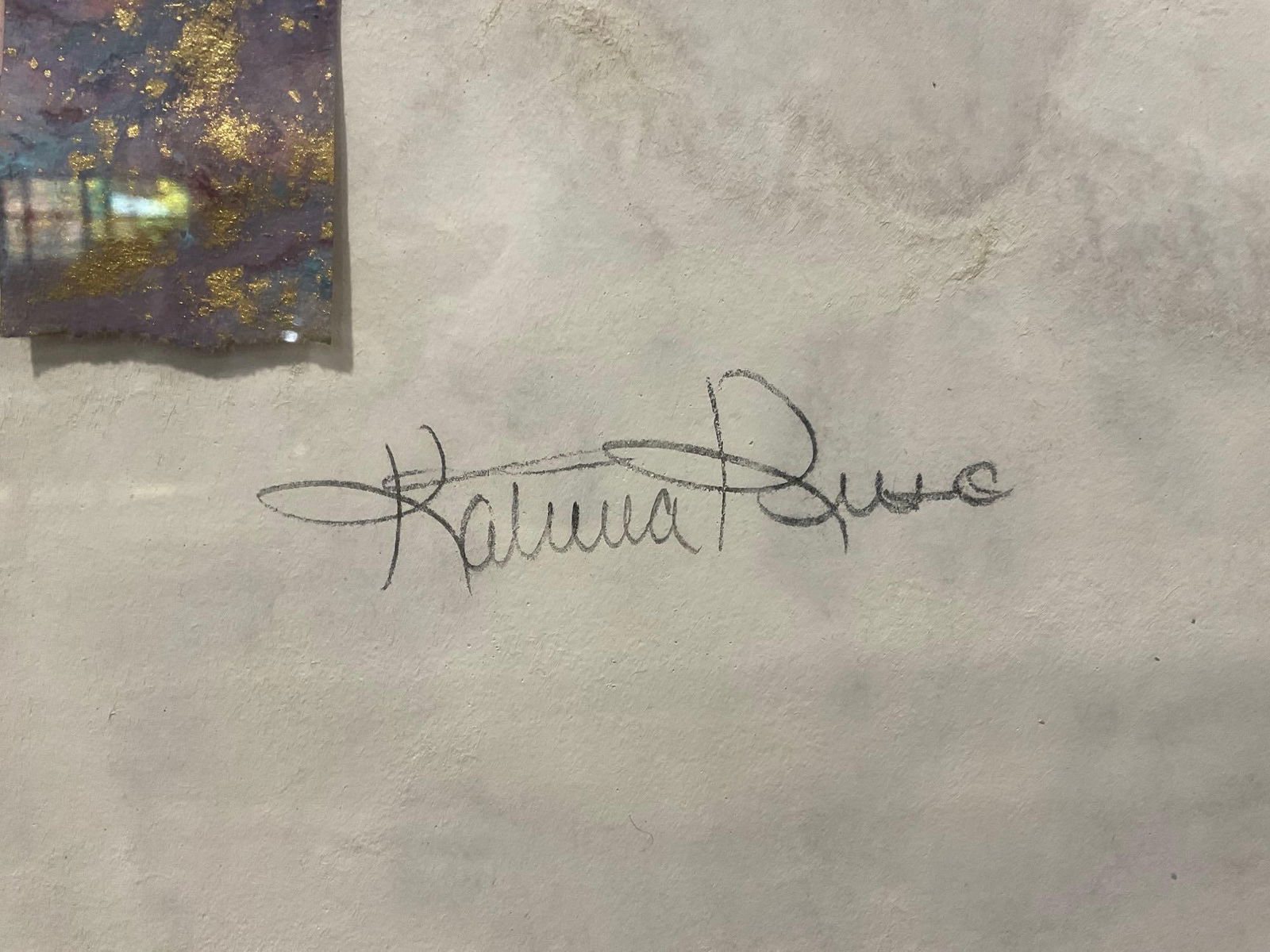 Framed Mens Textural Kimono Art Piece, Signed by Artist, approx 27h x 23w x 4d inches - 3