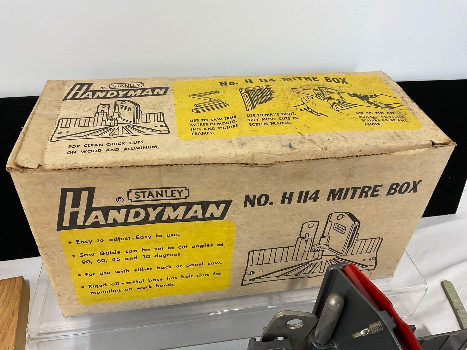 Stanley Handyman no. H114 Mitre Box, in original cardboard box, 8h x 13w x 6d inches - 2