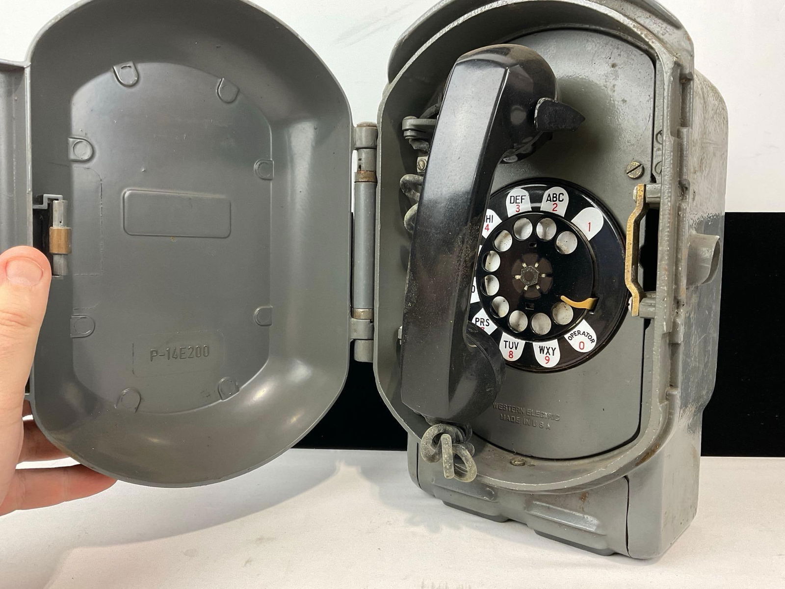 Vintage Western Electric Telephone Call Box, 525B Housing, 13h x 10w x 7d inches - 2