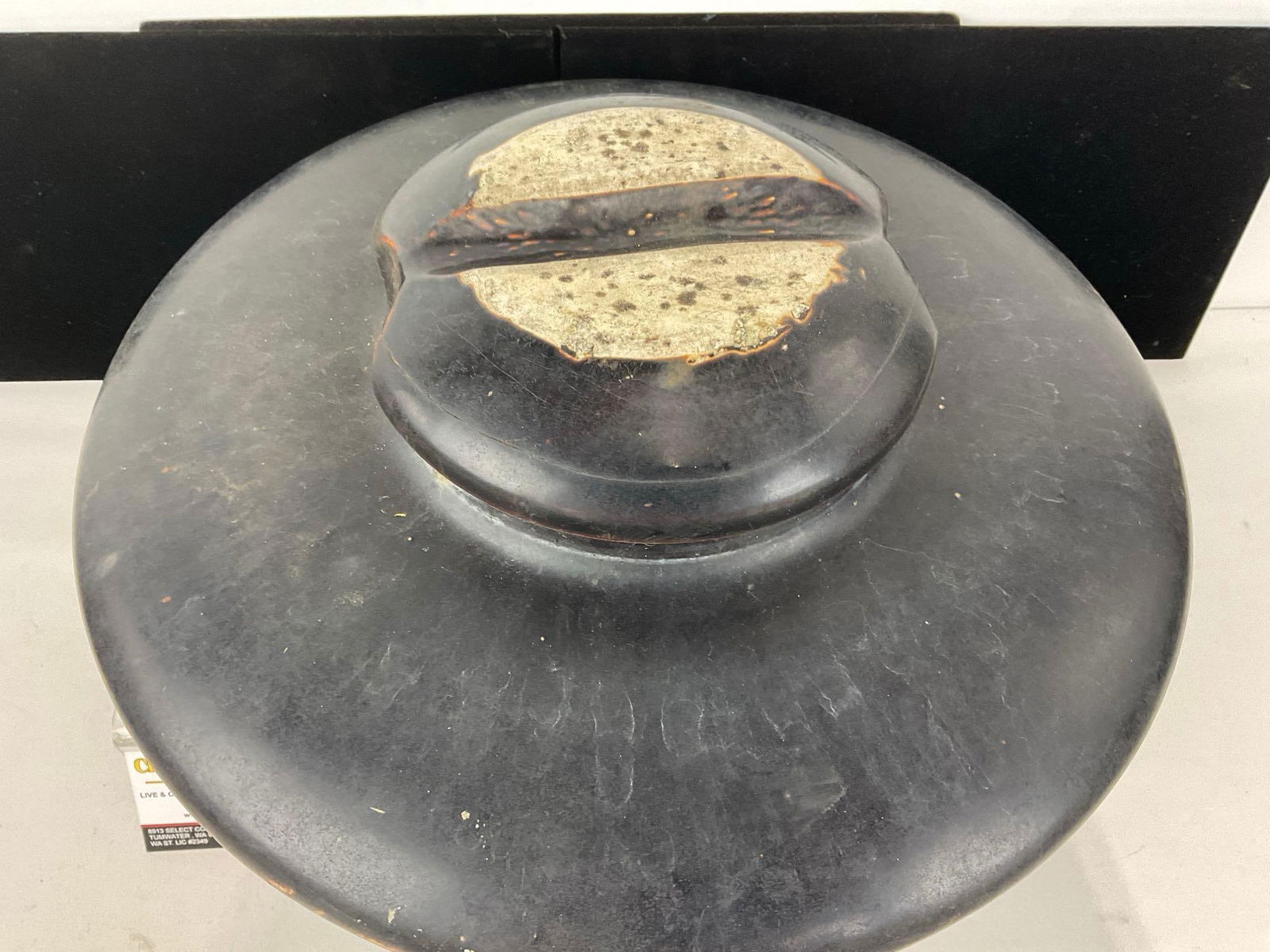 Giant Ceramic Insulator, approx 9h x 15w x 15d inches, Dark Brown Glazed - 3