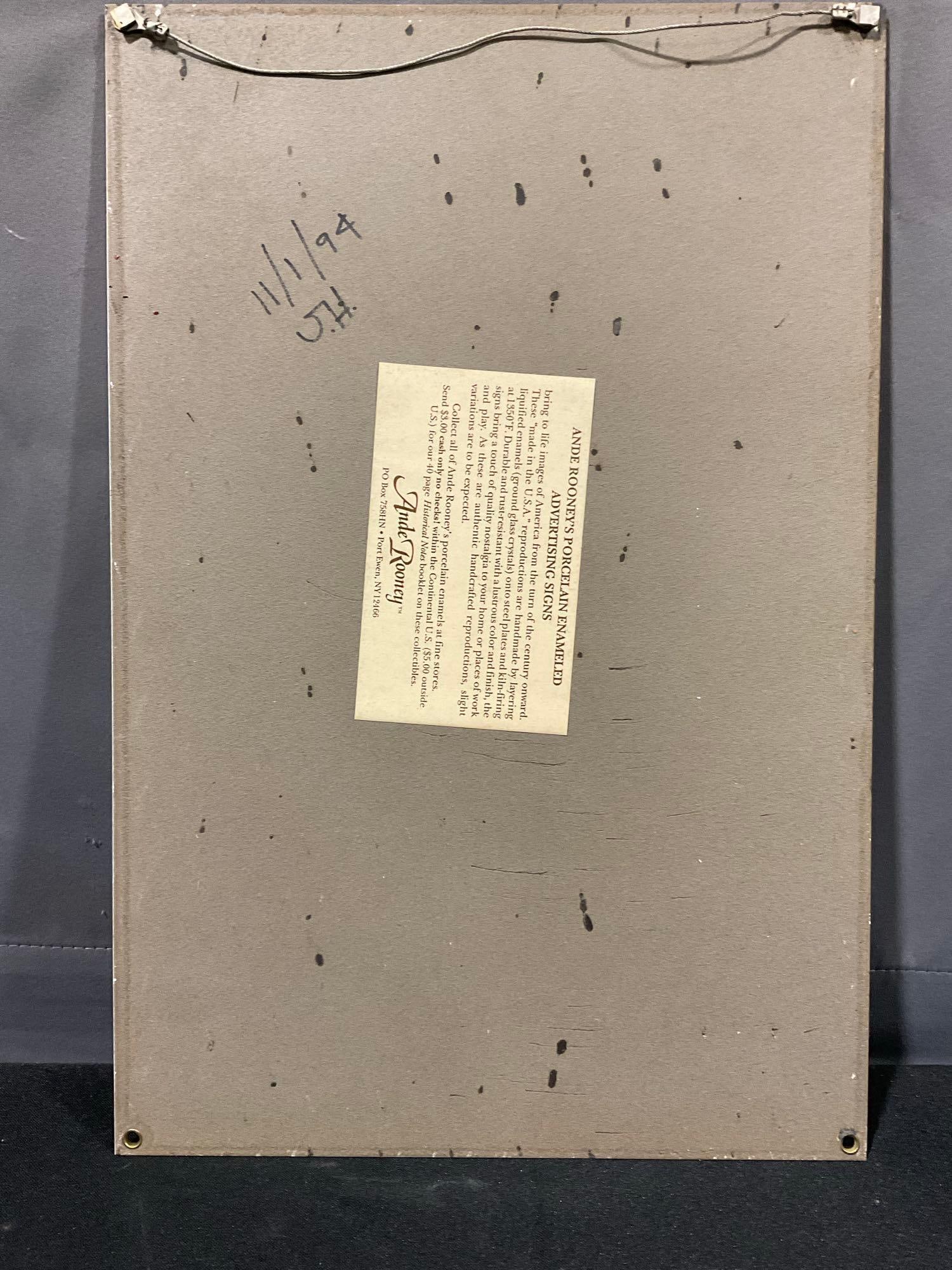 Vintage Fire Chief Gasoline Texaco Sign, 1986 Ande Rooney INC, 18h x 11w x 2d inches - 3