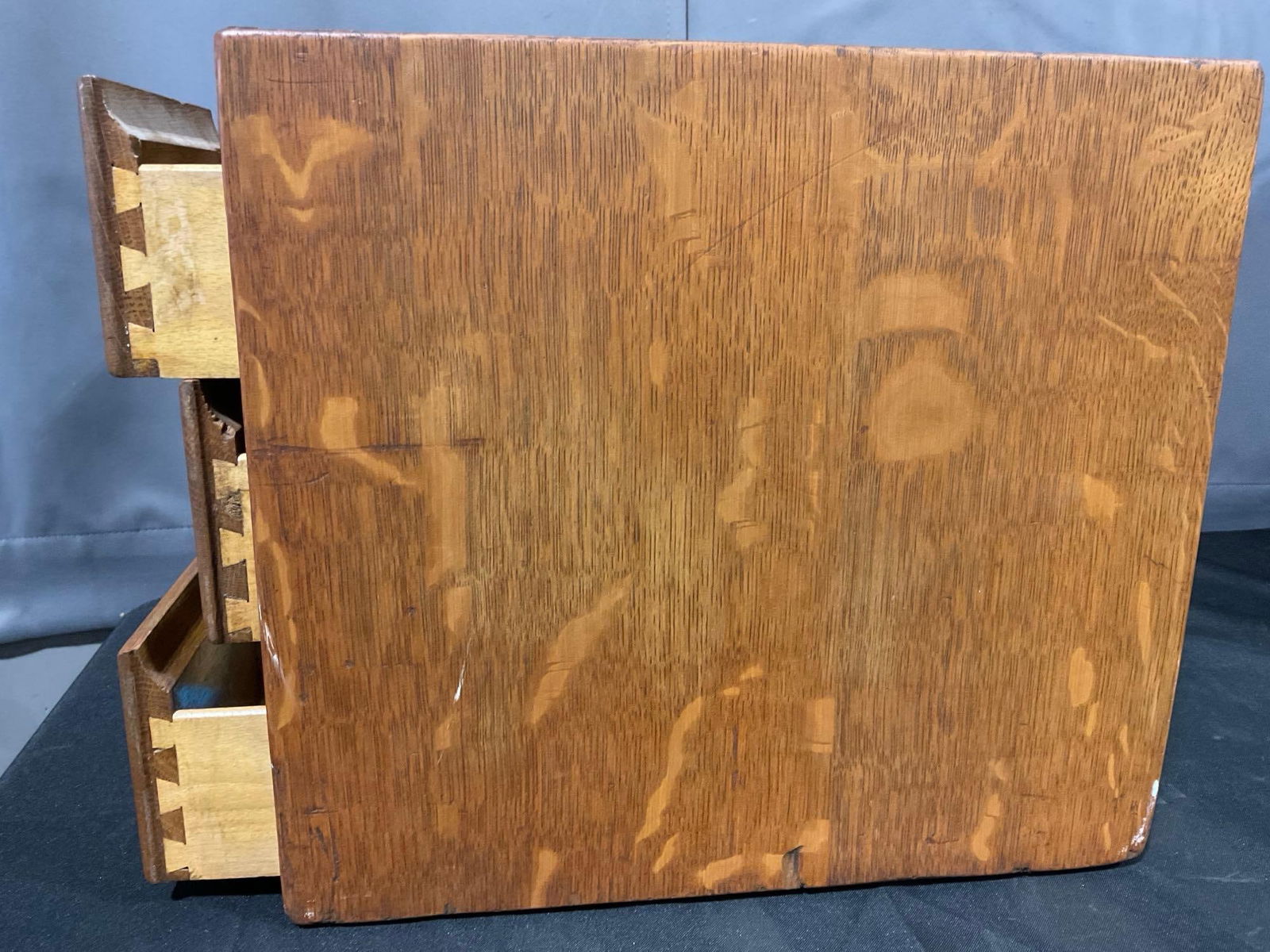 Library Index Set of 6 Drawers, Tiger Oak Wooden Case, approx 14h x 14w x 15d inches - 5