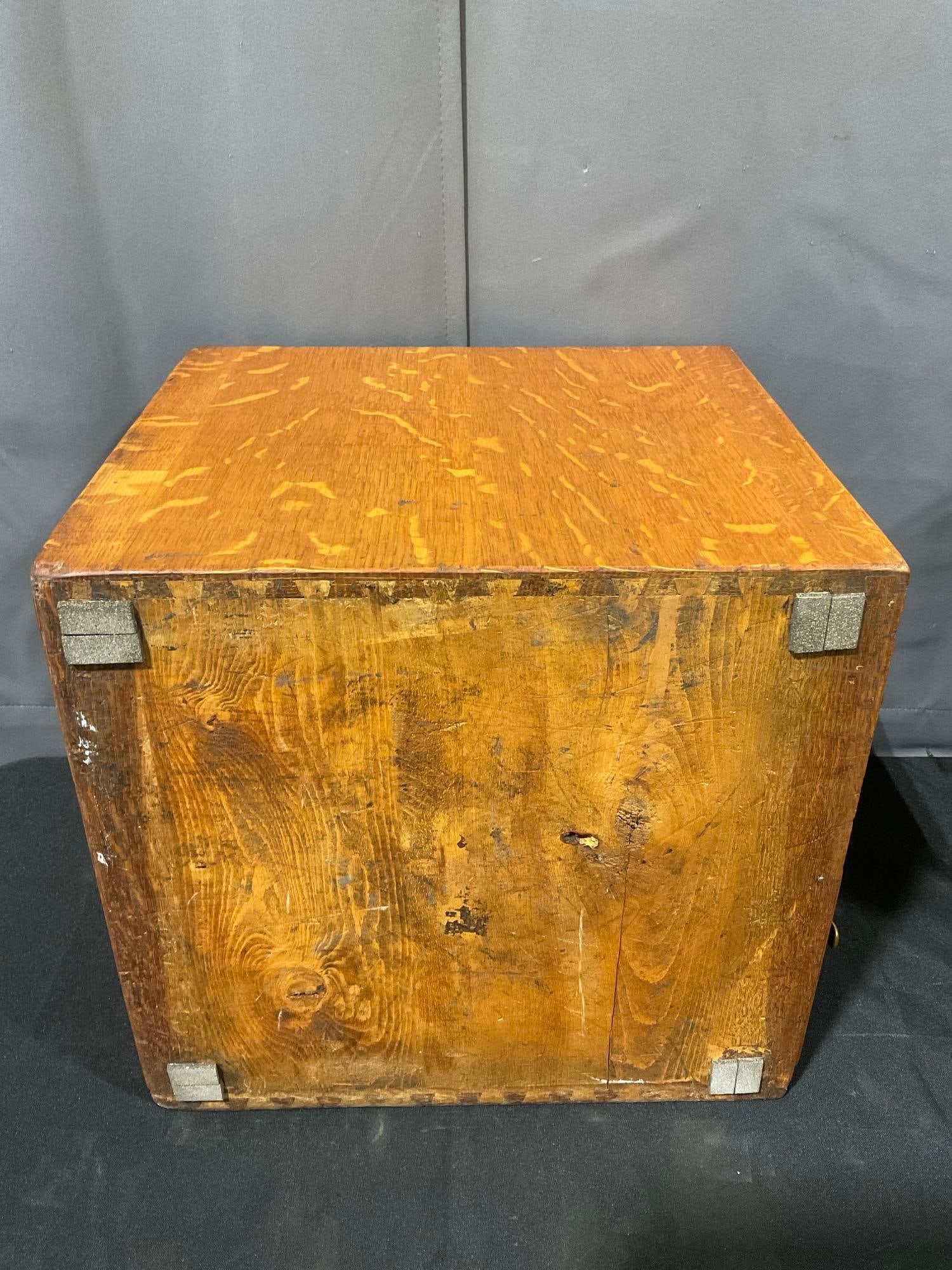 Library Index Set of 6 Drawers, Tiger Oak Wooden Case, approx 14h x 14w x 15d inches - 7