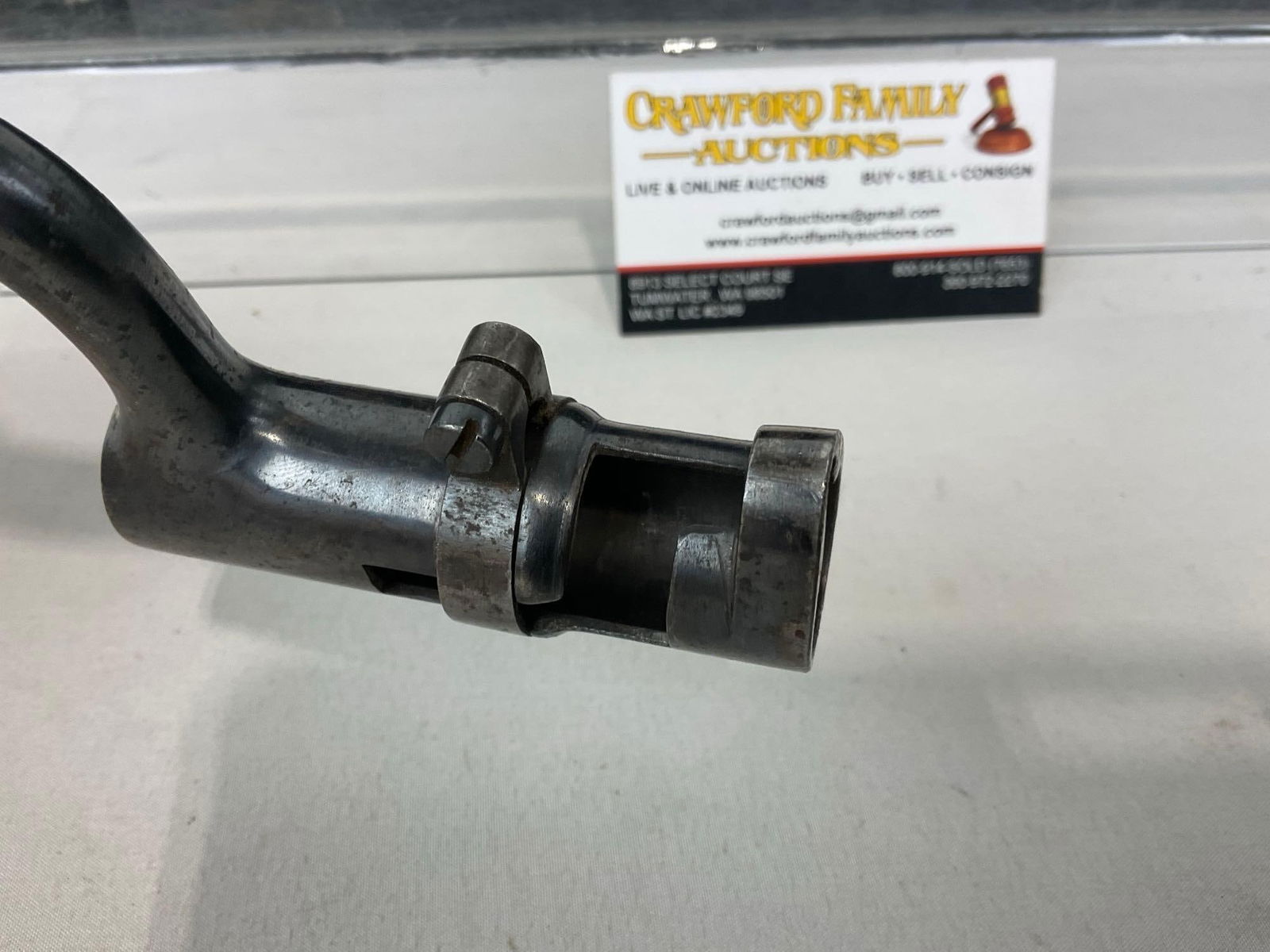 US Model 1873 Springfield Bayonet w/Scabbard & Leather Belt Hanger, 25h x 6w x 4d in, 17 inch blade - 5