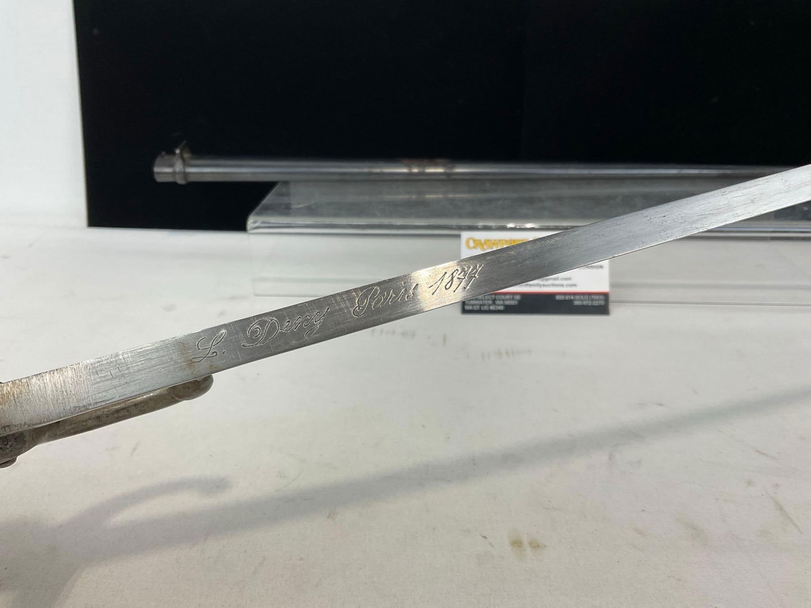 Antique French Model 1874 Gras Bayonet w/ Scabbard, 27h x 5w x 3d inches - 5