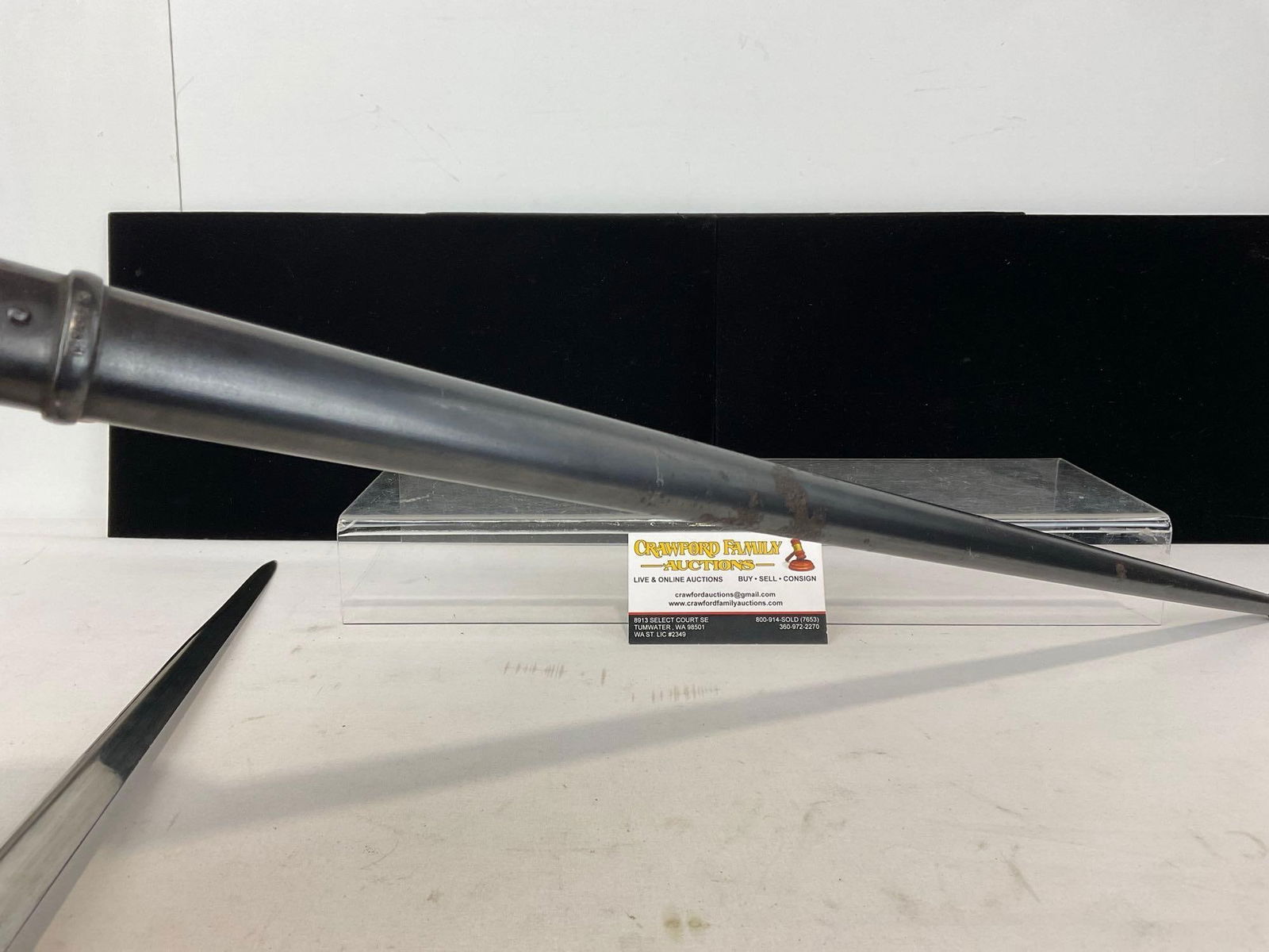 Antique French Model 1874 Gras Bayonet w/ Scabbard, 27h x 5w x 3d inches - 7