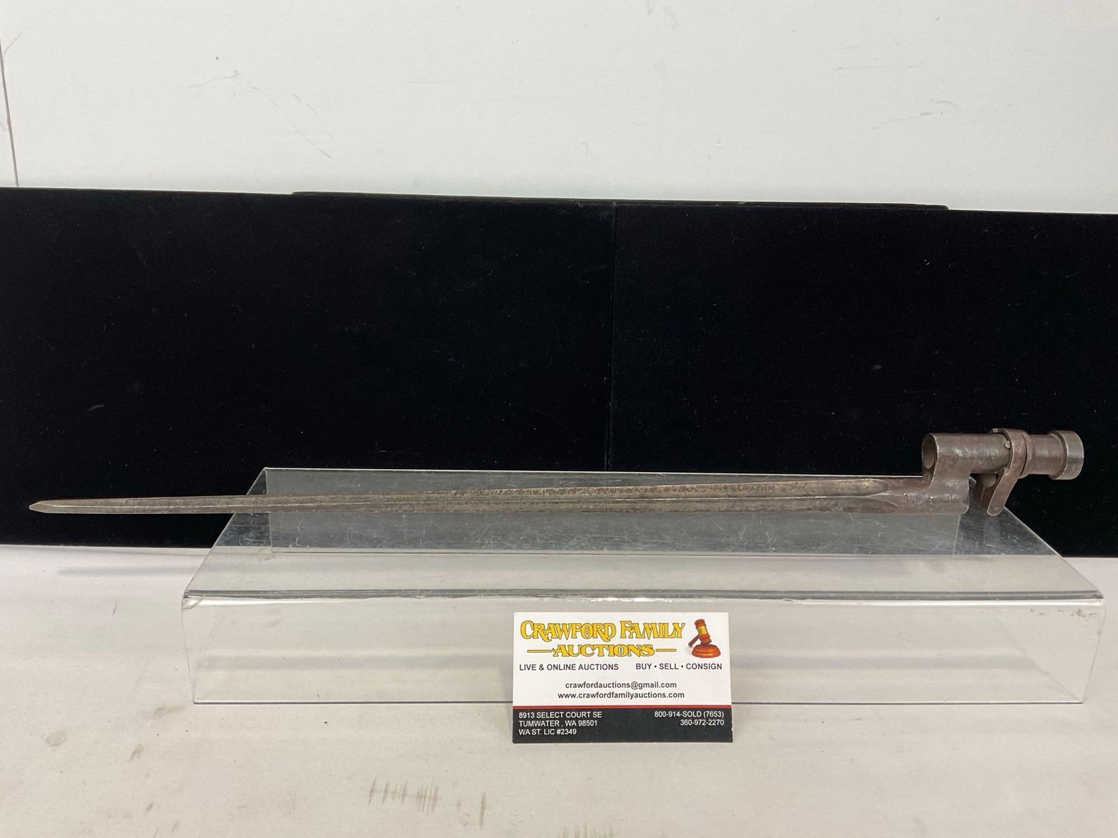 Antique Socket Bayonet, Pre-WW1 Era, 16 inch spike, 4 edge, poss for Austrian Lorenz Rifle: Appears to be in good shape. The piece measures approx 21h x 3w x 2d inches. See pics. E-5360