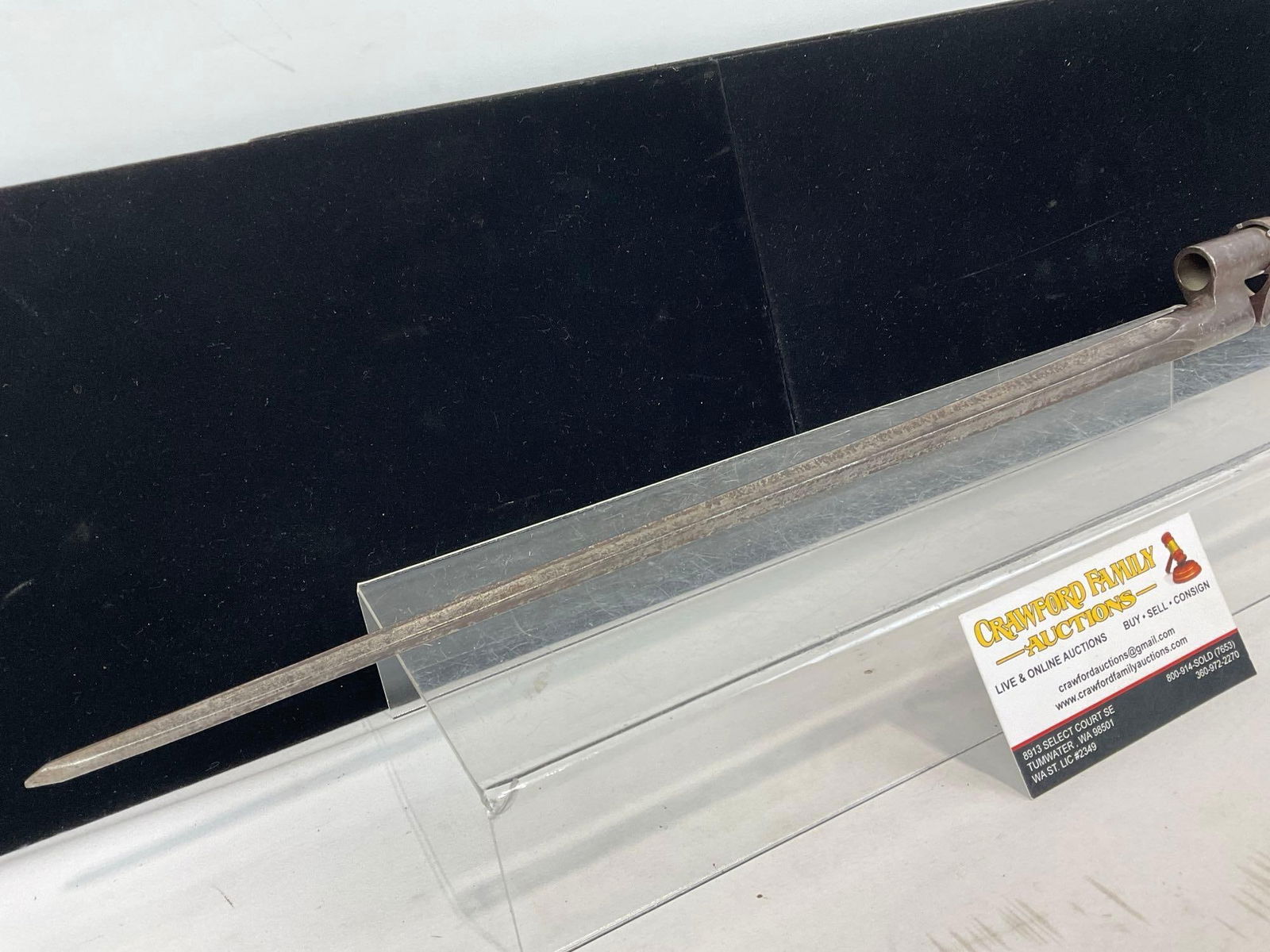 Antique Socket Bayonet, Pre-WW1 Era, 16 inch spike, 4 edge, poss for Austrian Lorenz Rifle - 2