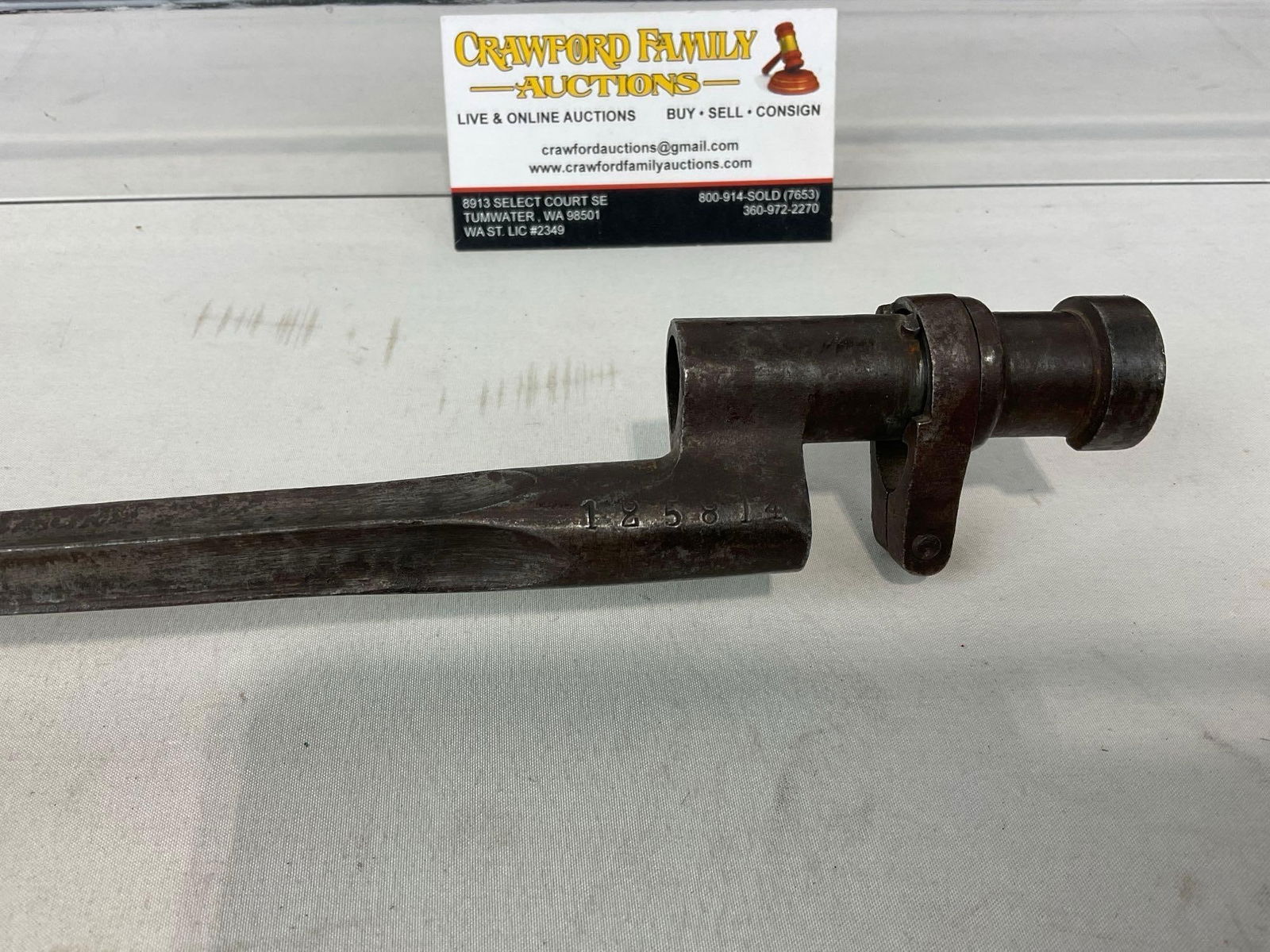 Antique Socket Bayonet, Pre-WW1 Era, 16 inch spike, 4 edge, poss for Austrian Lorenz Rifle - 3