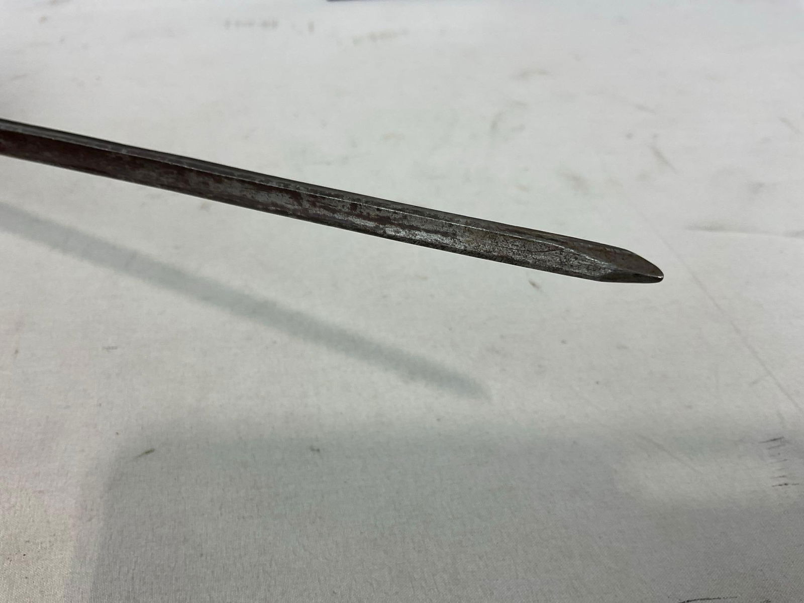 Antique Socket Bayonet, Pre-WW1 Era, 16 inch spike, 4 edge, poss for Austrian Lorenz Rifle - 6