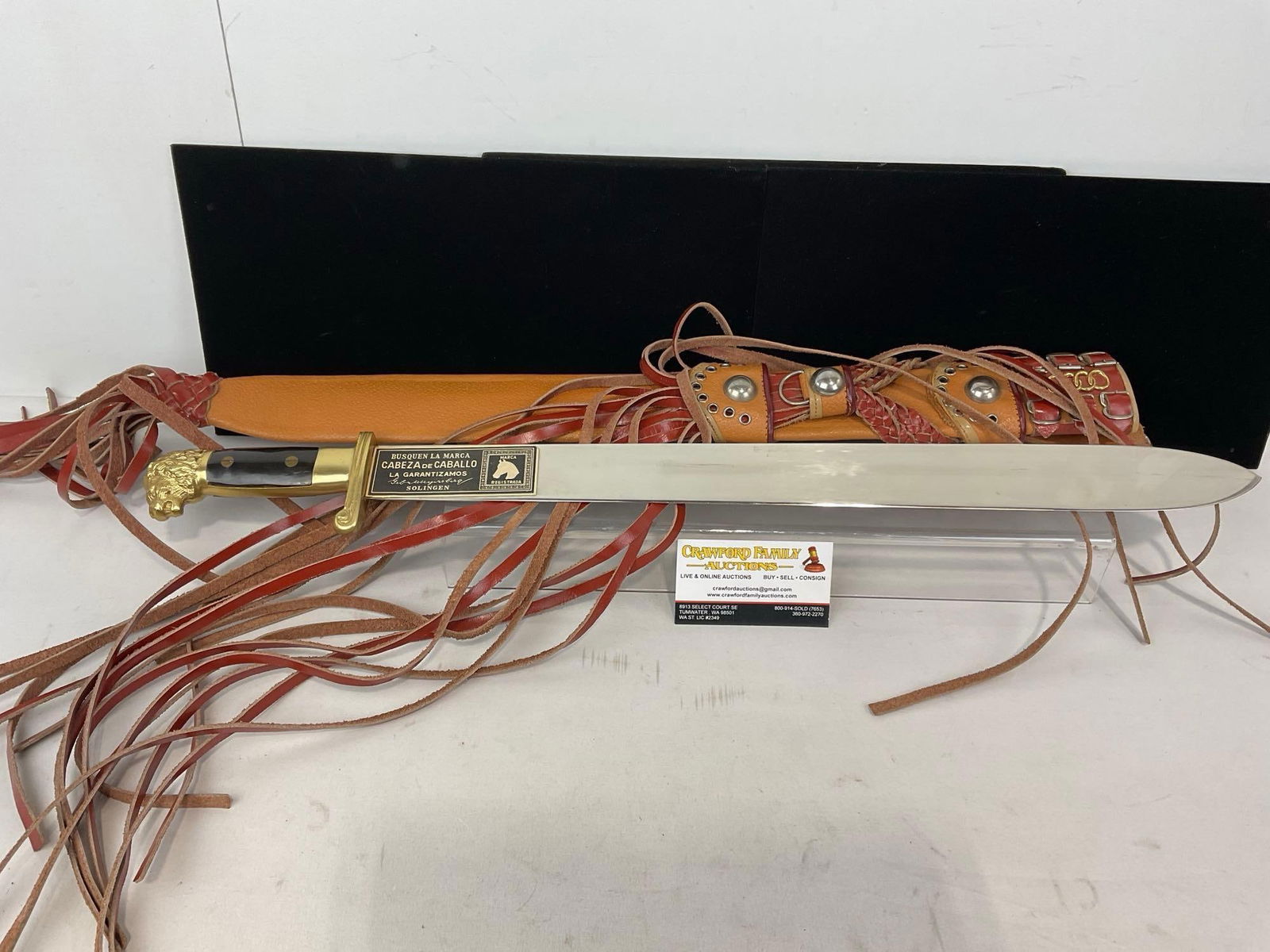 Busquen La Marca, Cabeza de Caballo, 21 inch blade, Leather Sheath w/Leather Tassels (1 of 6)