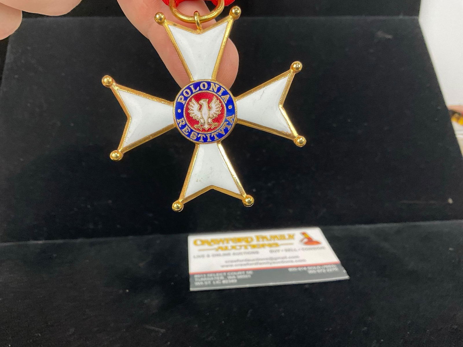 Polish Medal, Officers Cross of the Order of Polonia Restituta, White Enamel Maltese Cross - 2