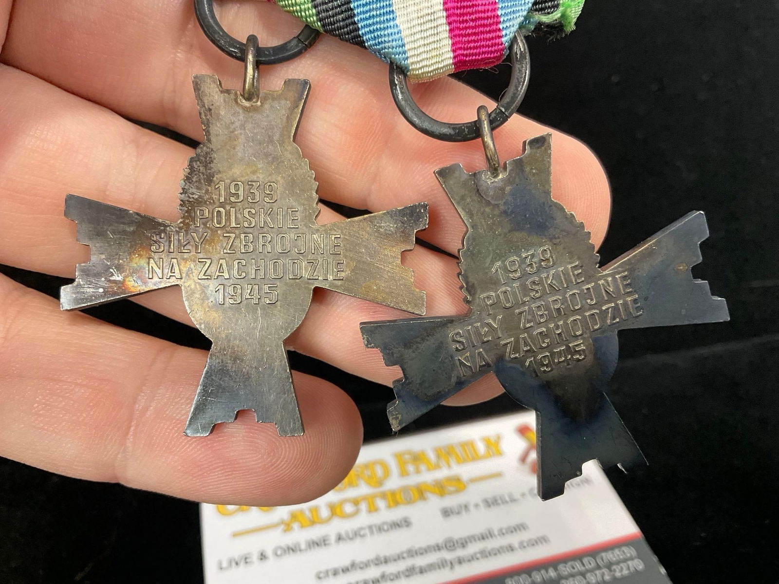 2 Polish Medals, Cross of Combat Action of the Polish Armed Forces in the West, WW2, made in 1989 - 3