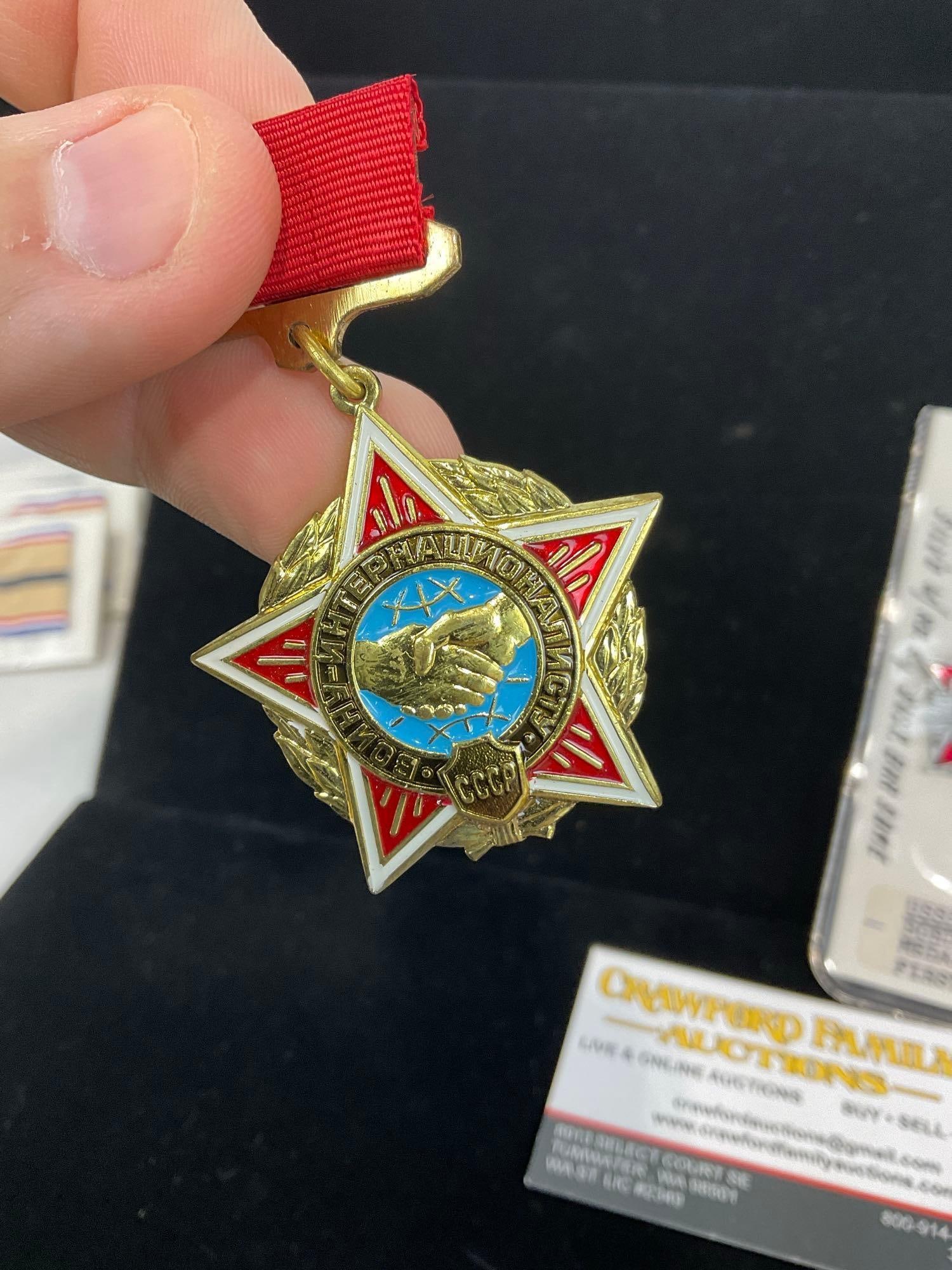 Pair of USSR Medals, Border Guard Medal 1st Class & Warrior Internationalist to Afghanistan - 2