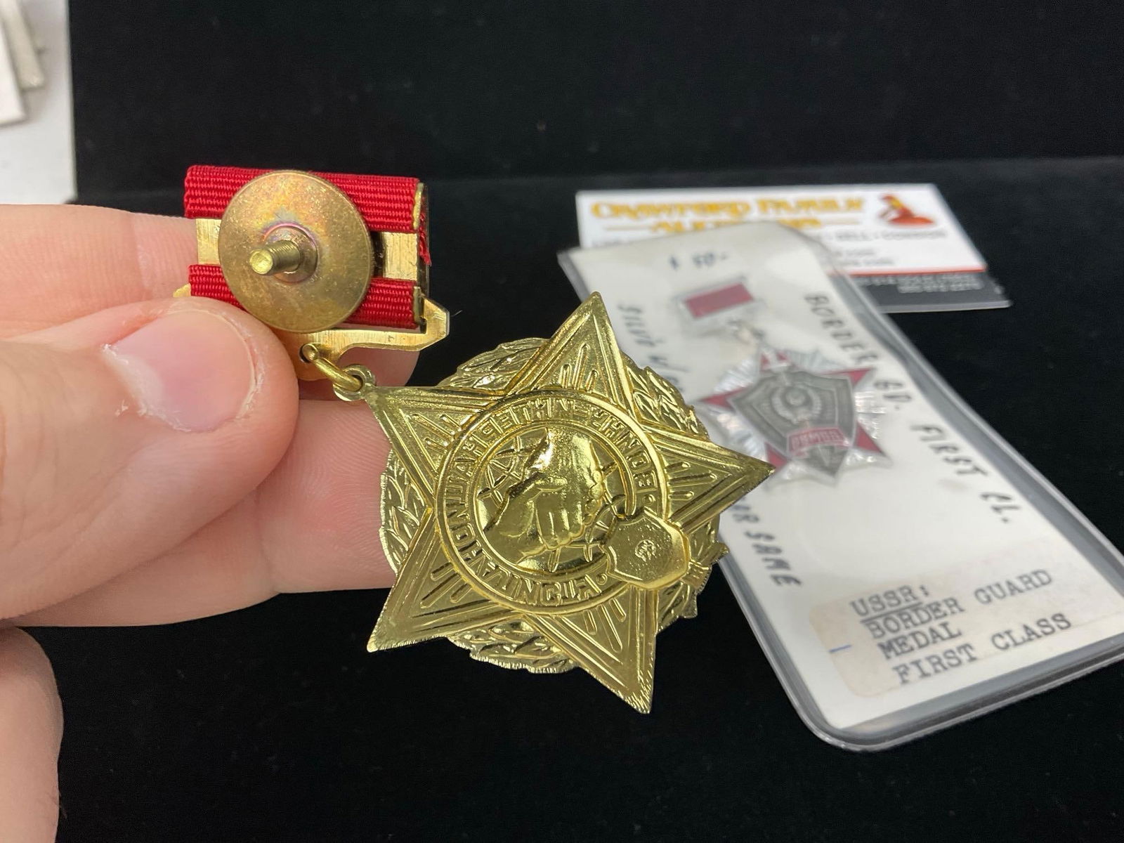 Pair of USSR Medals, Border Guard Medal 1st Class & Warrior Internationalist to Afghanistan - 4