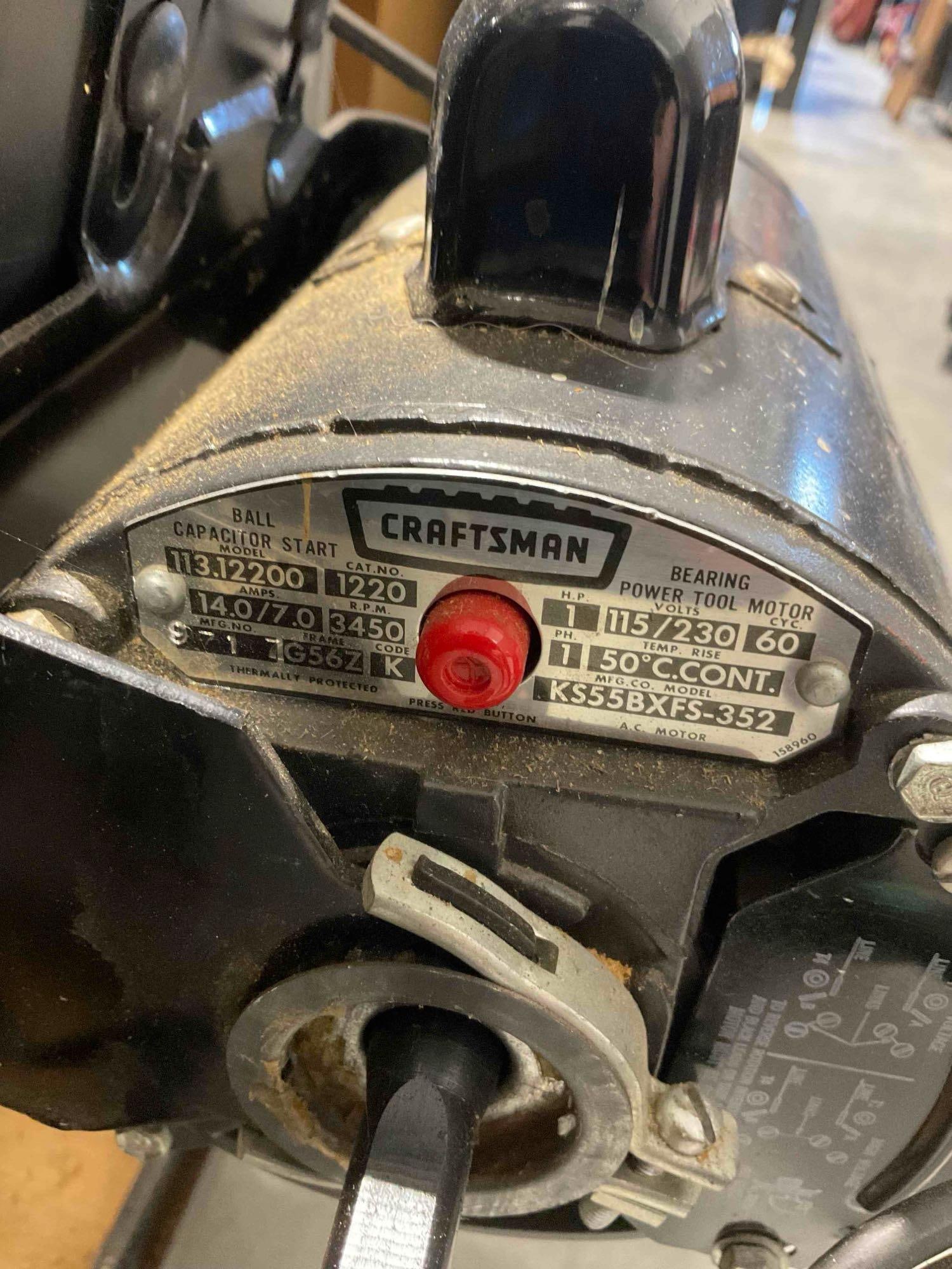 Sears Craftsman 10" Bench Saw Model 113.229110 w/ Biesemeyer Fence System. Tested, Turns On. - 11