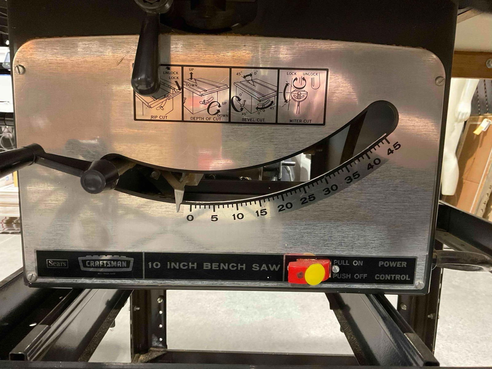 Sears Craftsman 10" Bench Saw Model 113.229110 w/ Biesemeyer Fence System. Tested, Turns On. - 2