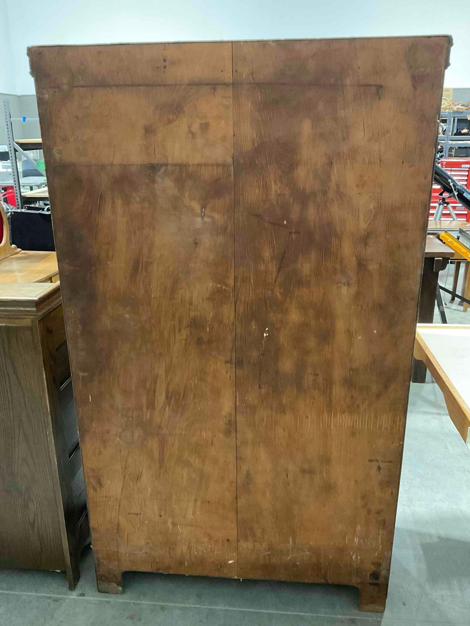 Antique H.L. Registered Design Lovely Mahogany? Wood Armoire w/ Ornate Details. See pics. - 11