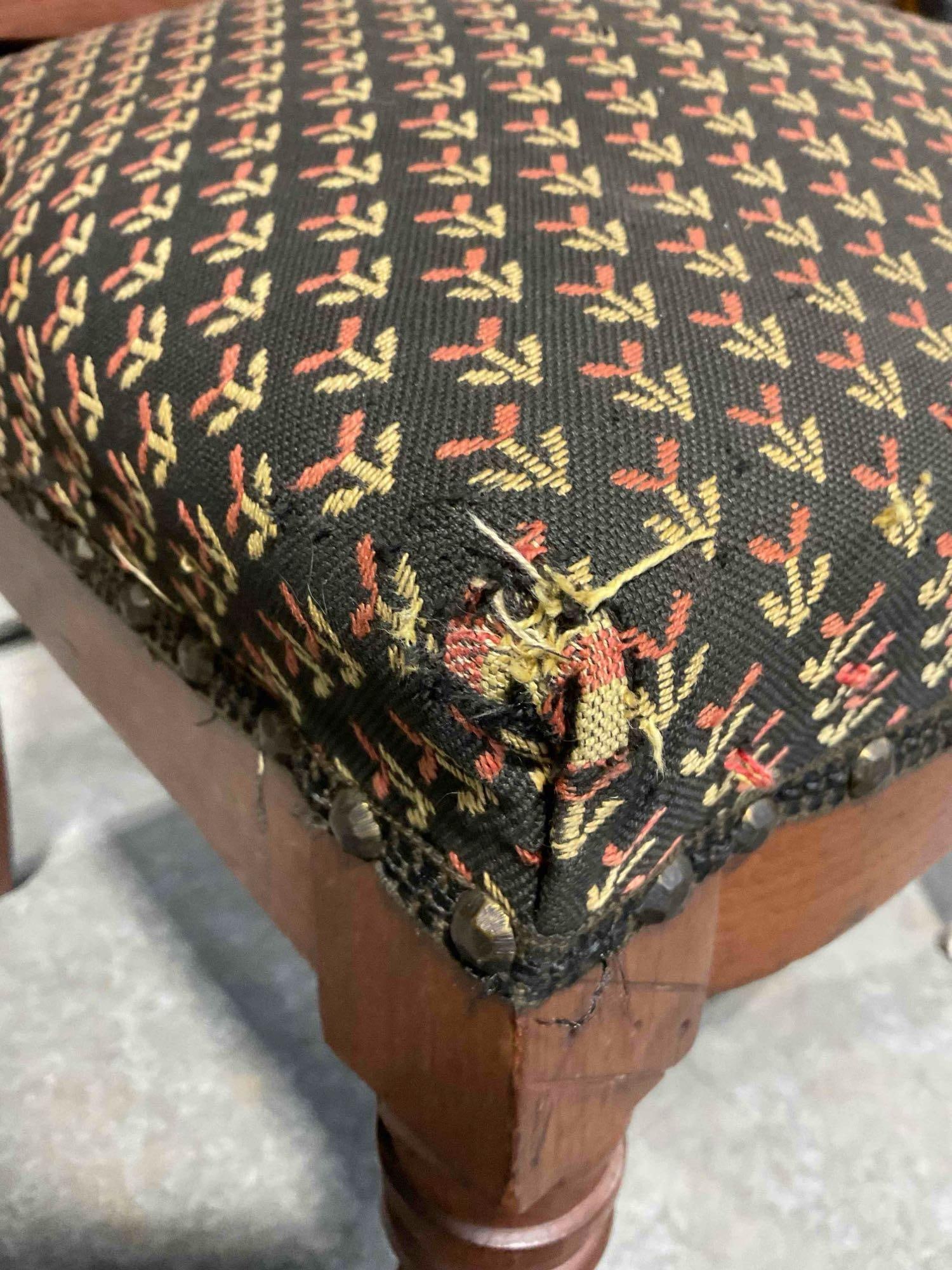 Beautiful Antique Eastlake Walnut? Chair w/ Black Floral Upholstery & Burl Wood Panels. See pics. - 6
