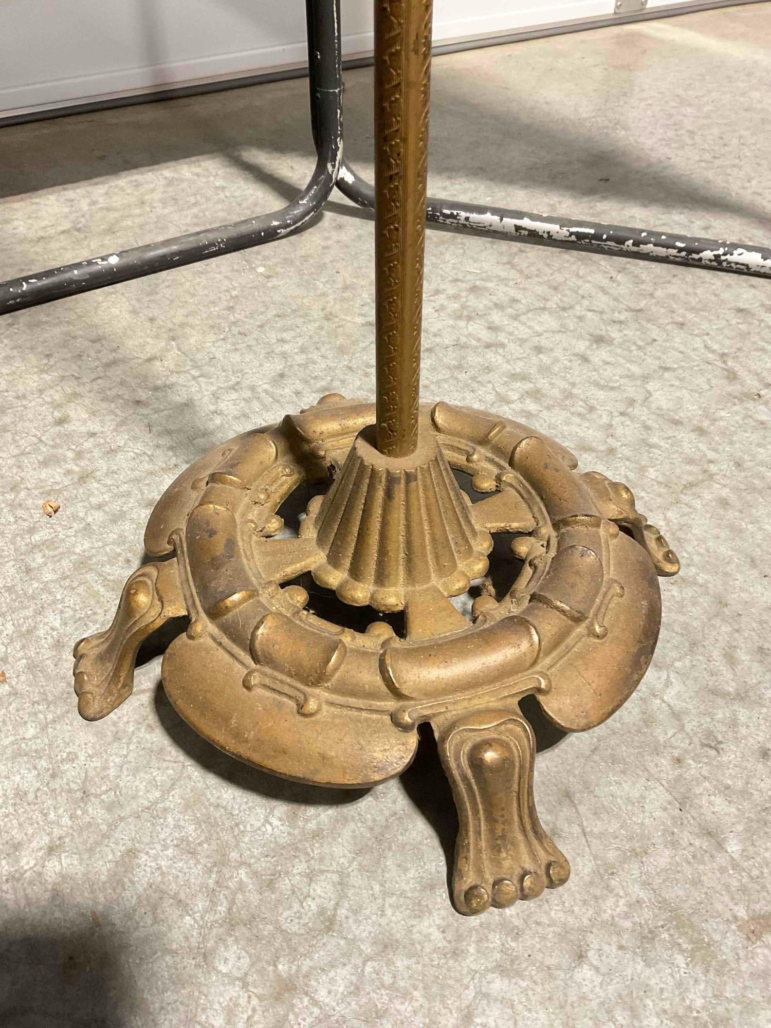 Elegant Antique Art Nouveau Style Brass Candlestick Holder. Stands 51" Tall! Very Good Cond. - 5