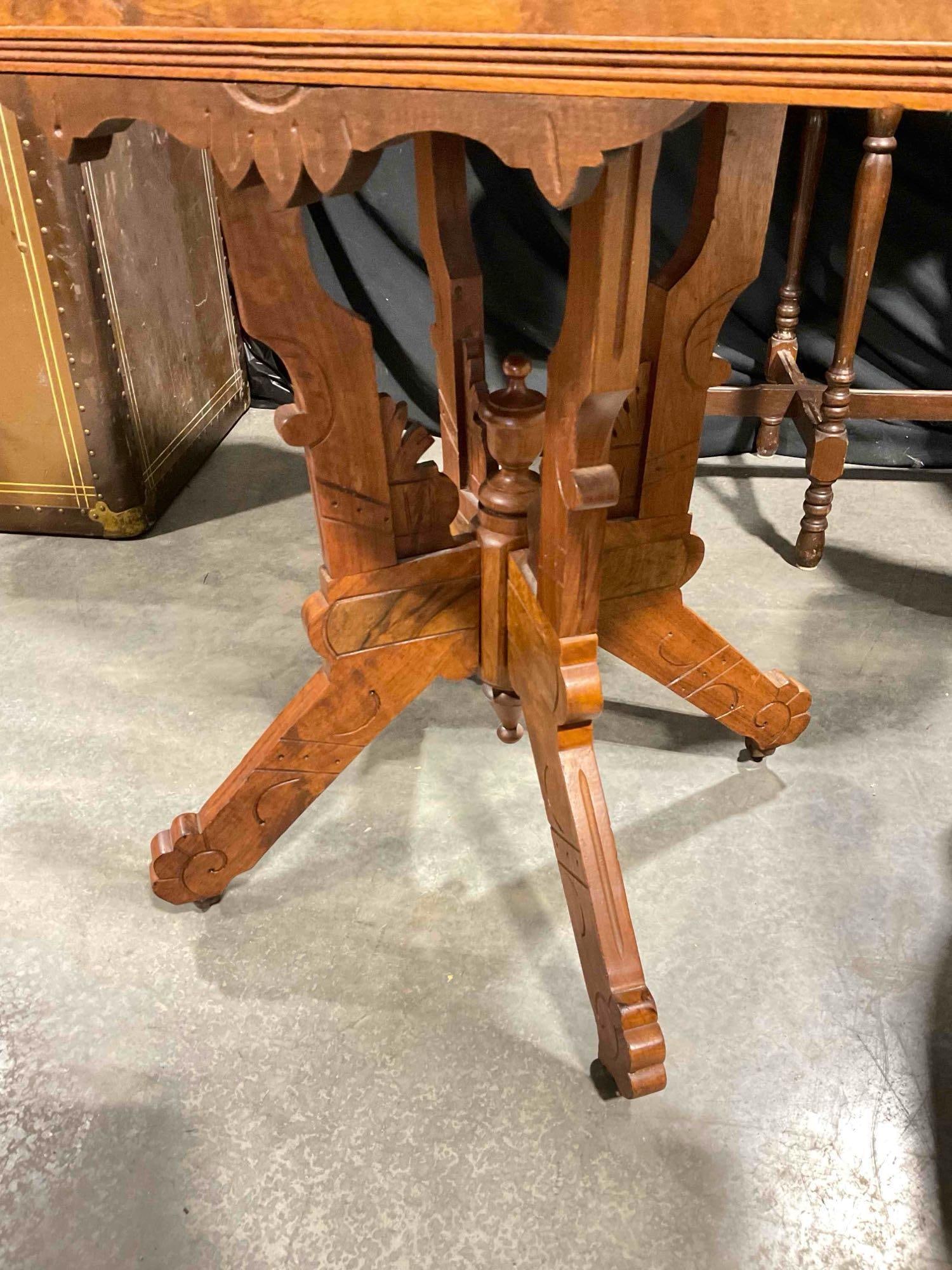 Antique Eastlake Style Mahogany & Walnut Card Game Table. Very Good Condition. See pics. - 2