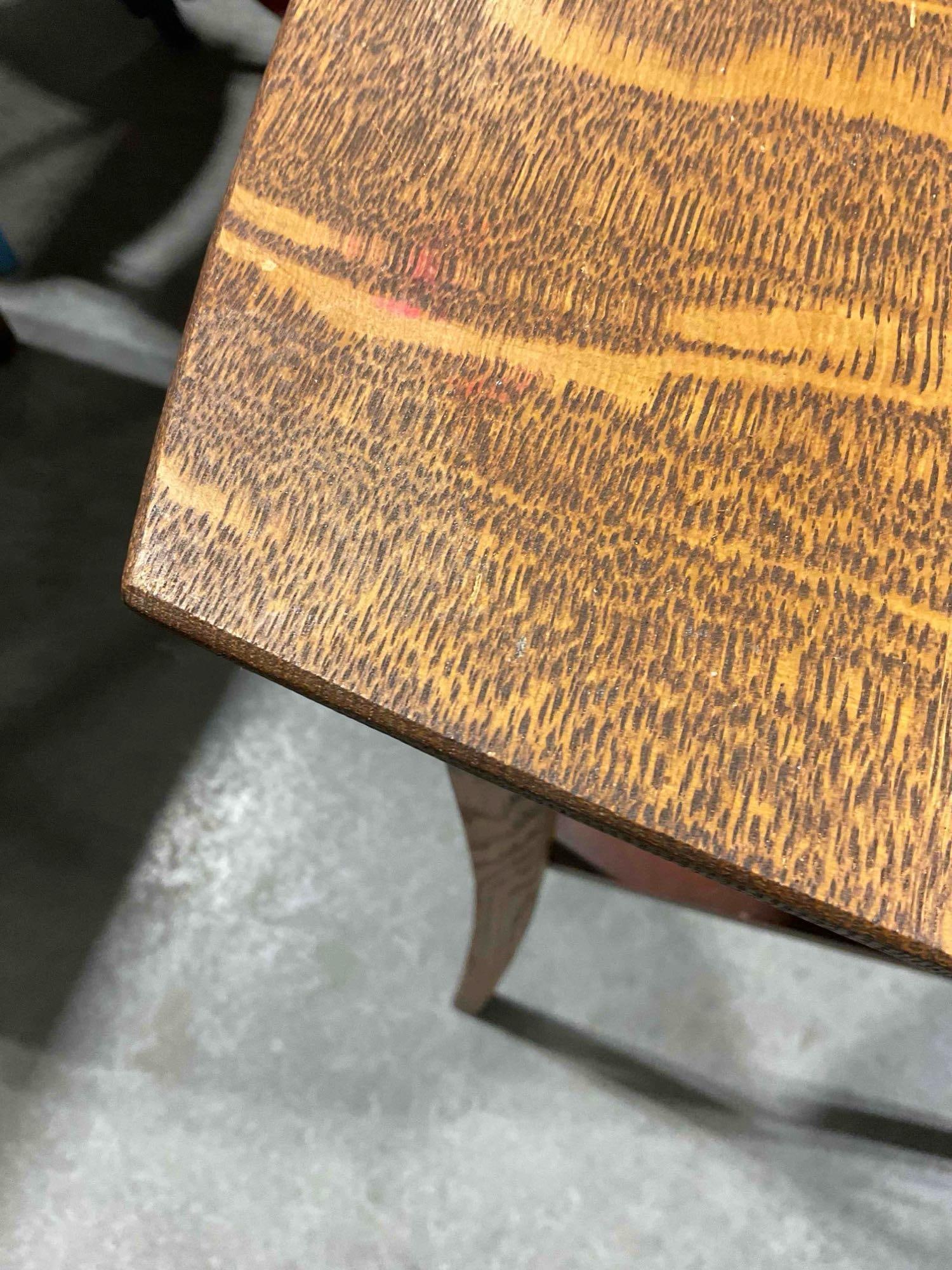 Antique Arts & Crafts? Style Tiger Oak 2-Tier Side Table w/ Drawer. Excellent Condition. See pics. - 9