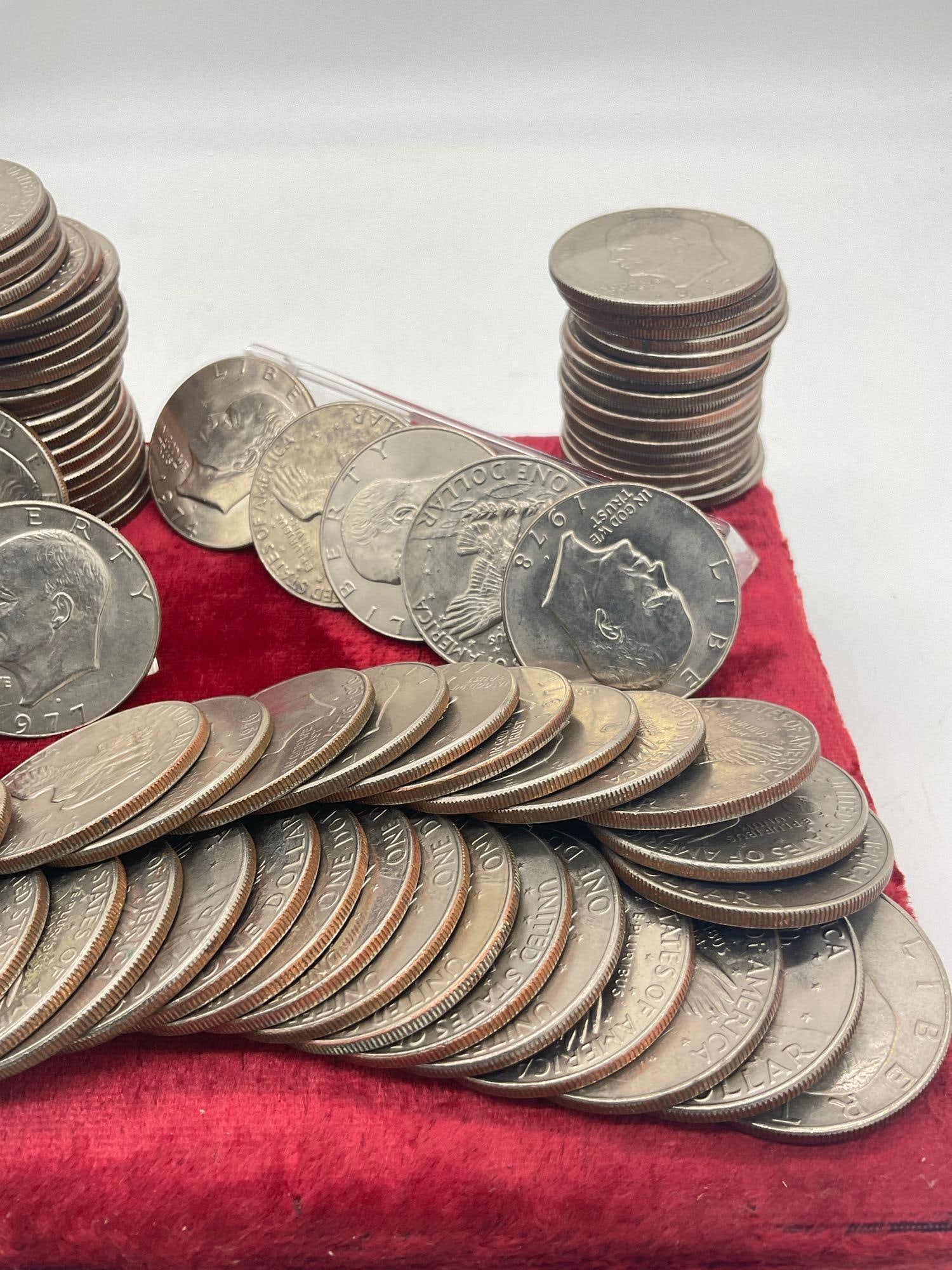 100 x Eisenhower Dollars assorted dates mostly D mint marks Some nice quality coins - 3