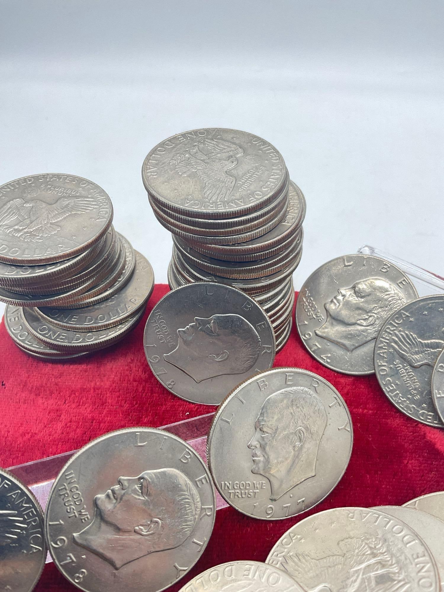 100 x Eisenhower Dollars assorted dates mostly D mint marks Some nice quality coins - 5