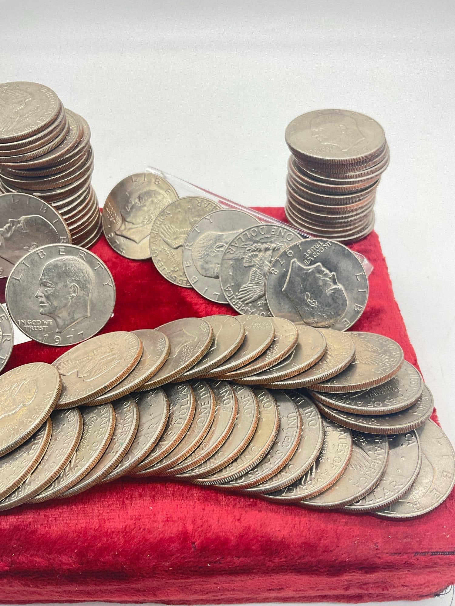 100 x Eisenhower Dollars assorted dates mostly D mint marks Some nice quality coins - 7