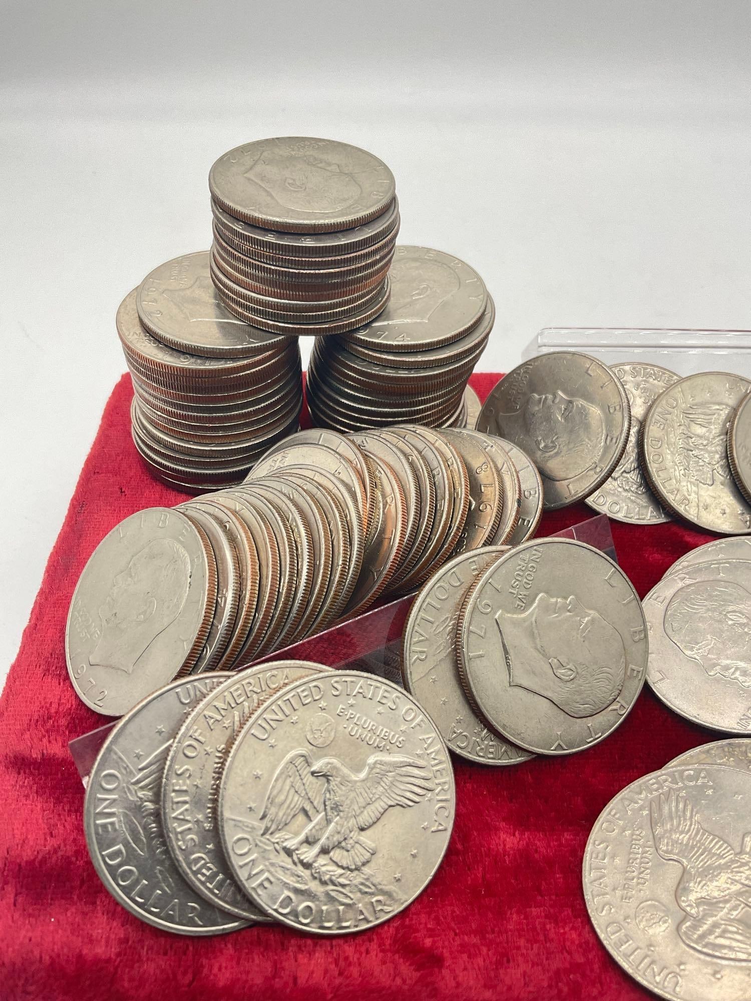 97 x Eisenhower Dollars assorted dates mostly D mint marks Some nice quality coins - 2