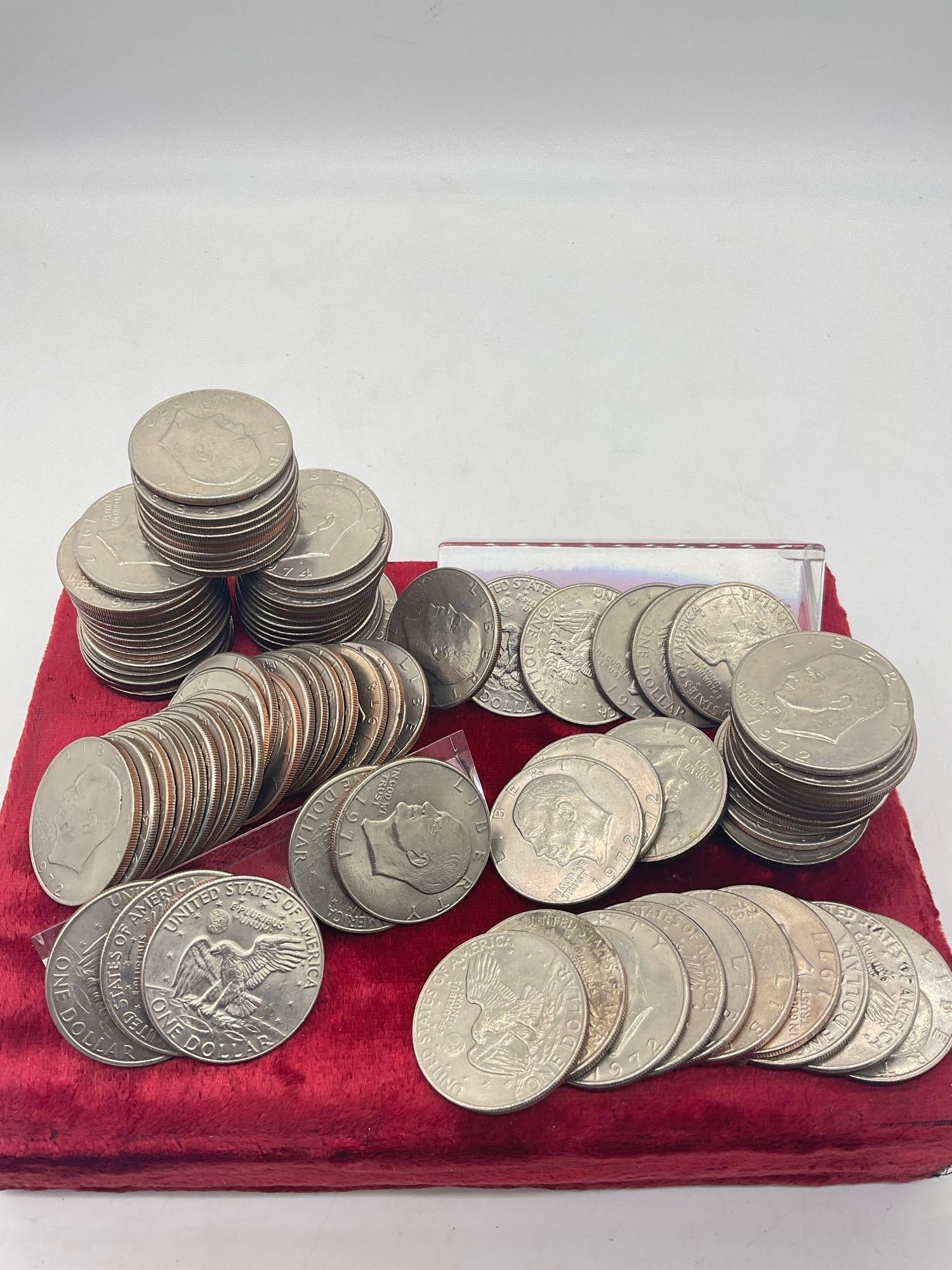 97 x Eisenhower Dollars assorted dates mostly D mint marks Some nice quality coins - 4