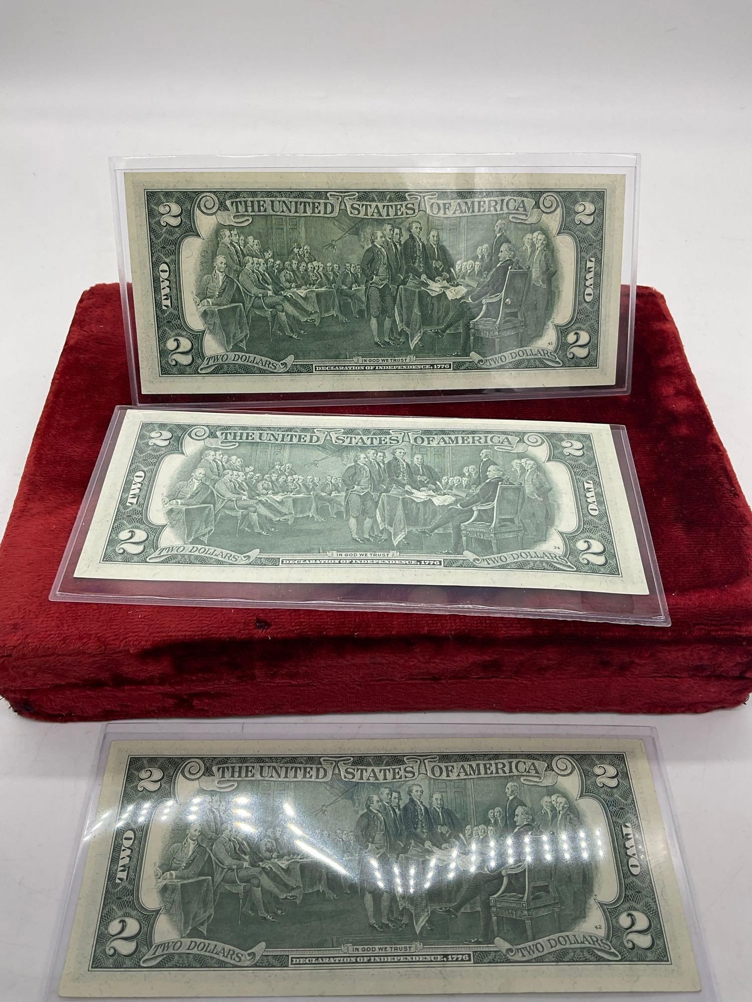 5 x 1934 & 1 x 1957 $1 dollar silver certificate's W/ 3x UNC 1976 $2 bills , 1x 1963 UNC $2 Red S... - 5