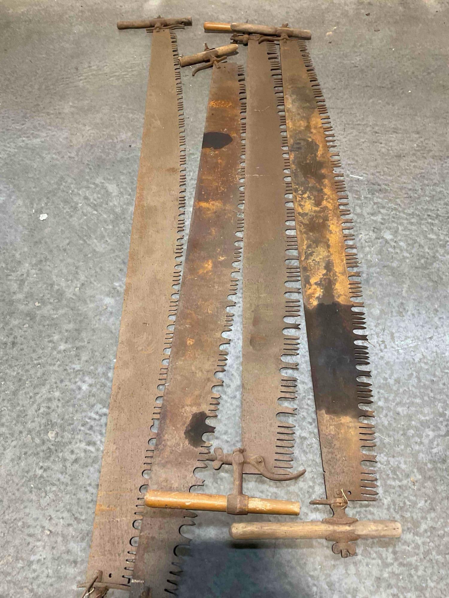 4x Antique Two-0Man Cross Cut Lumber Saws aka "Misery Whips" (1 of 7)