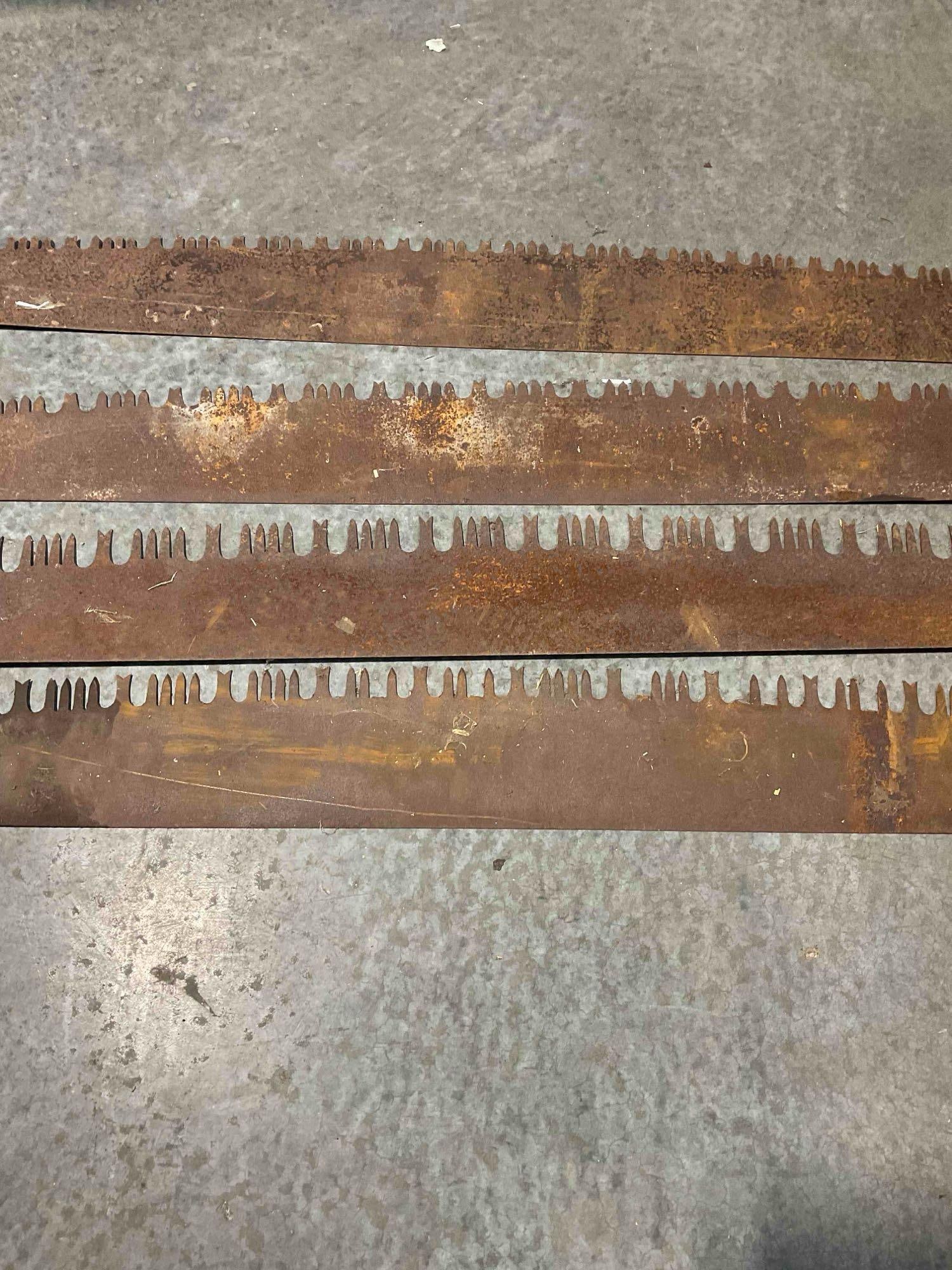 4x Antique Two-0Man Cross Cut Lumber Saws aka "Misery Whips" - 6