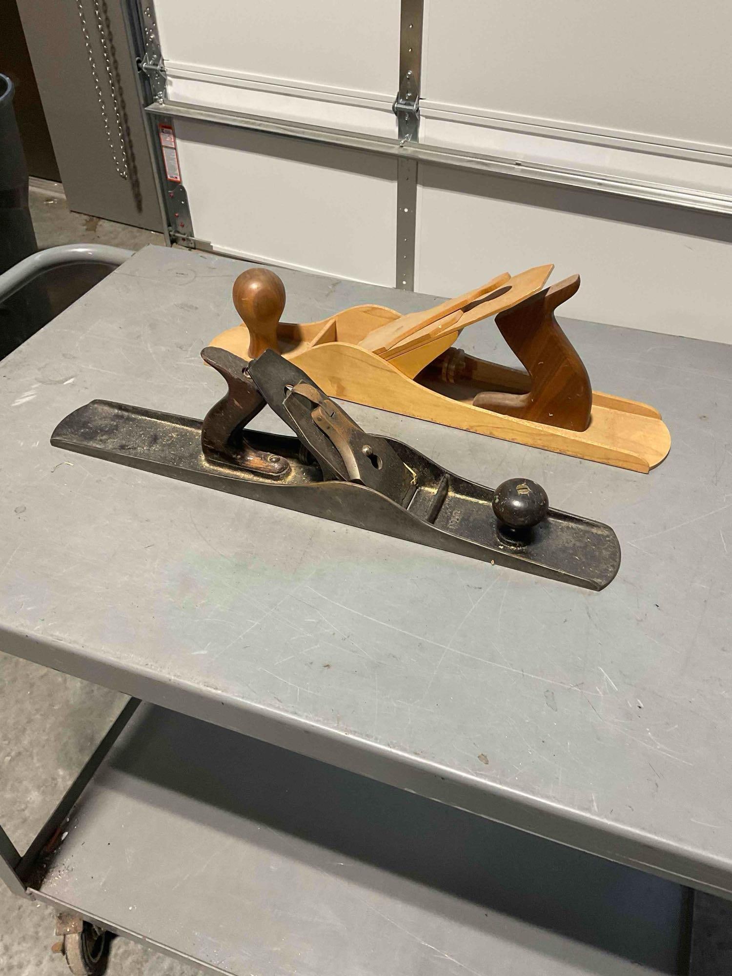 2x Large Wood Planes Including a Vintage Fulton Brand & Similar Size Wooden Plane - 2