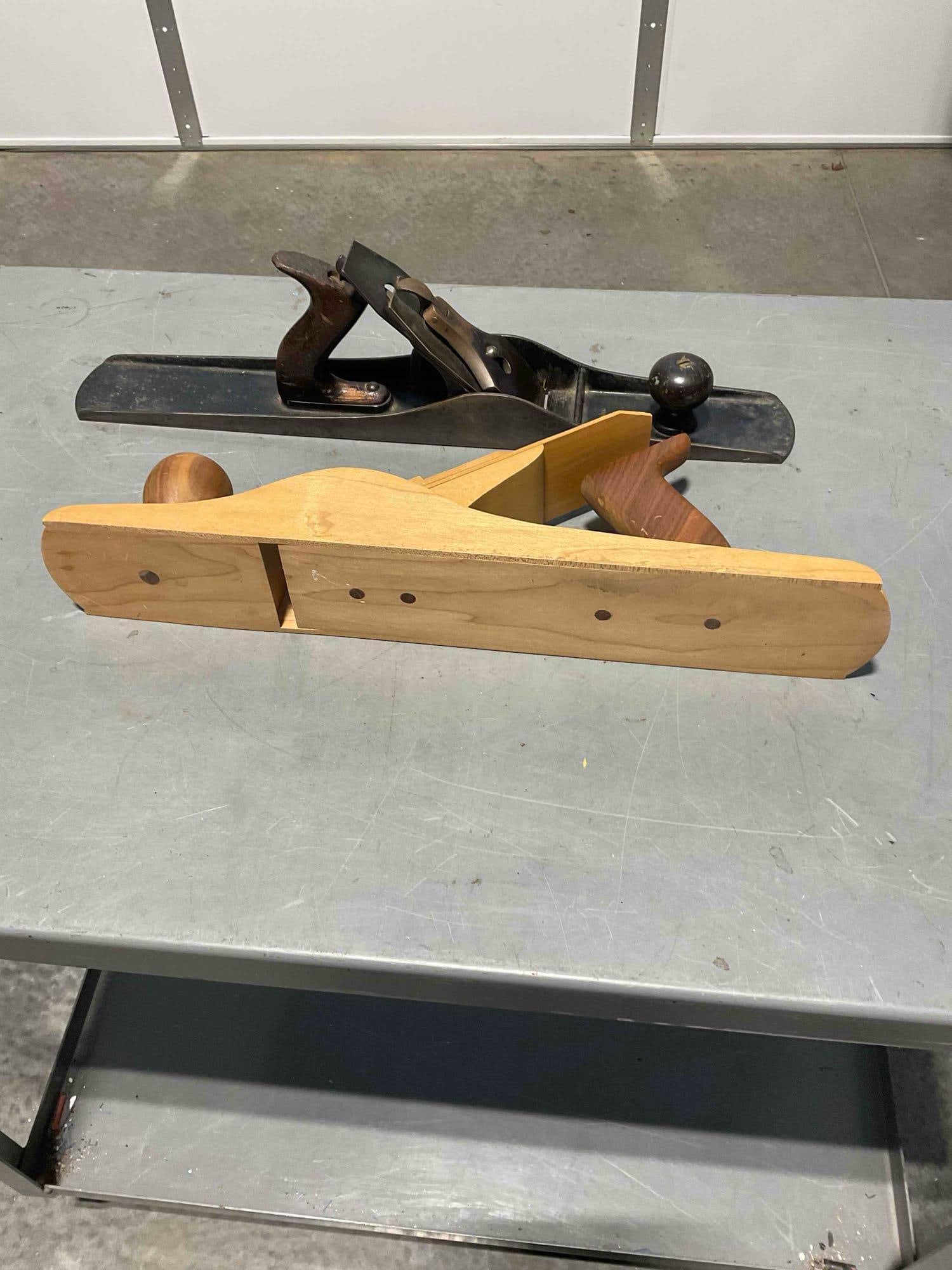 2x Large Wood Planes Including a Vintage Fulton Brand & Similar Size Wooden Plane - 8