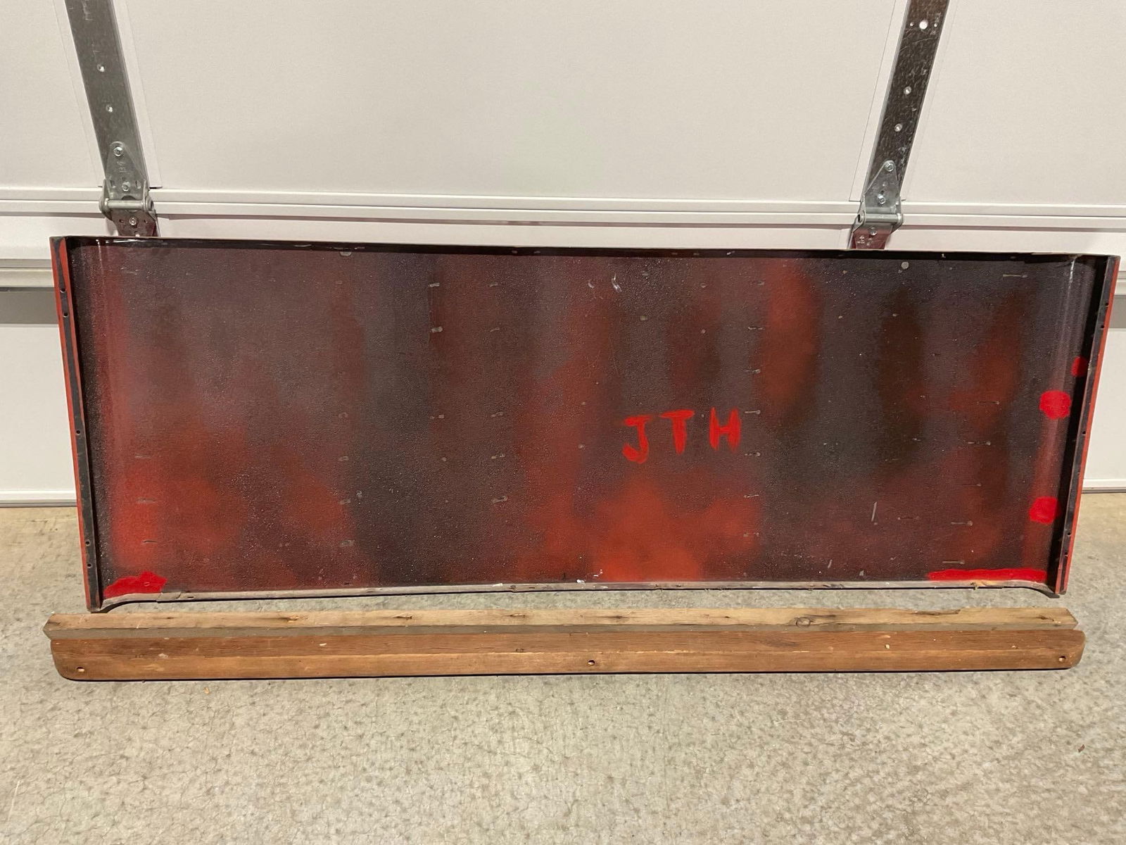 Large Sheet Metal Coca-Cola Sign, w/ pair of boards, 25h x 69w x 4d inches - 5