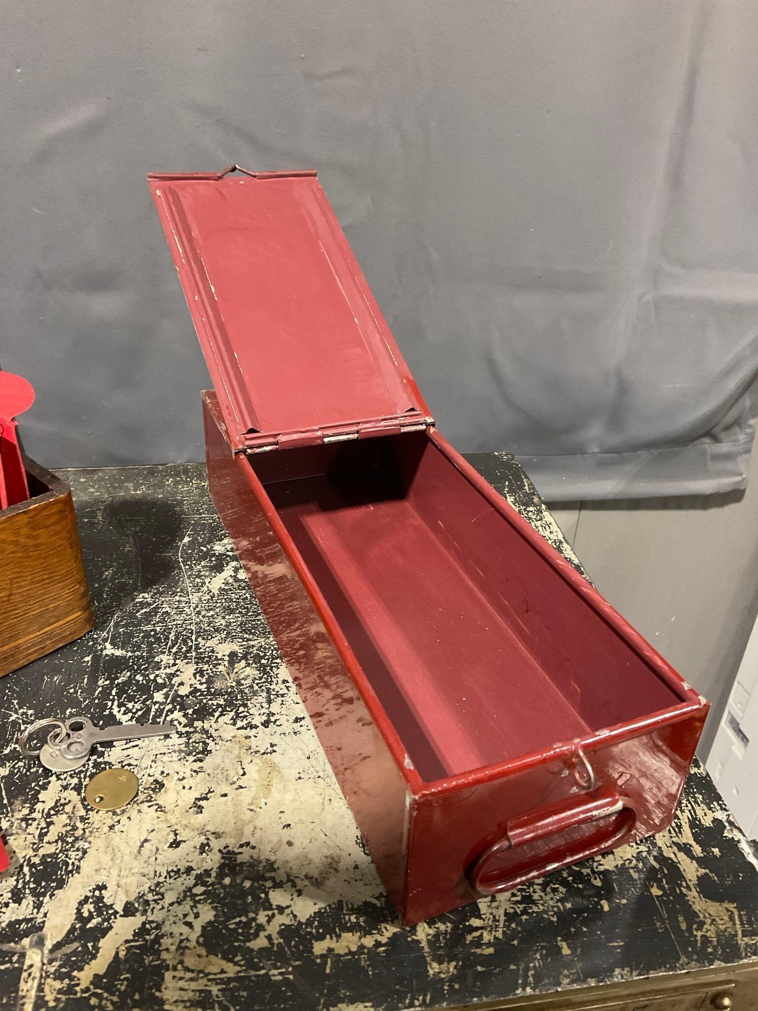 Large Antique 16 Drawer Bank Safety Deposit Box w/ Keys!, 14h x 22w x 15d inches *HEAVY* - 6