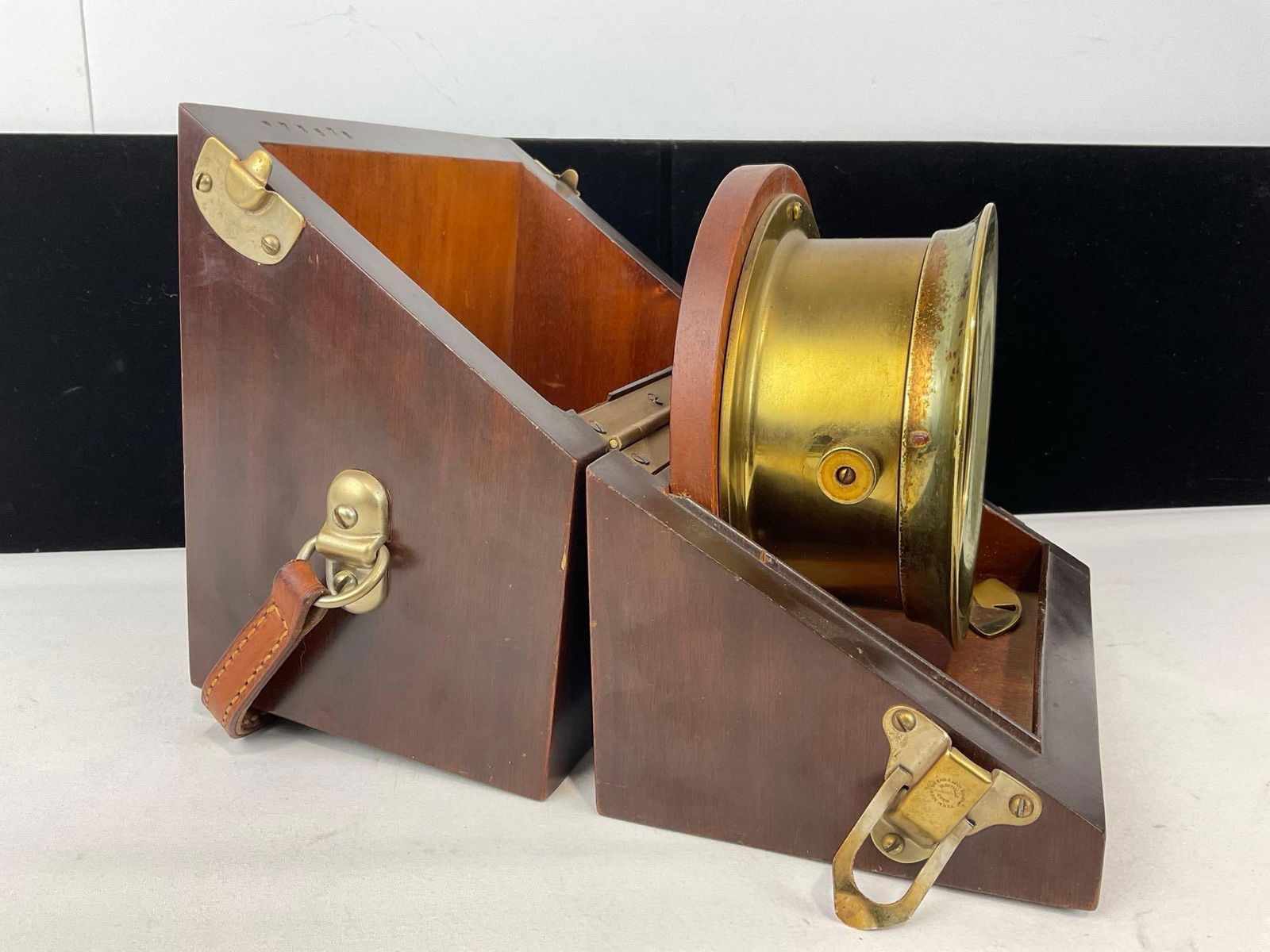 Chelsea Clock Co. US Army Clock Message Center Mark 1 Deck Clock in Original Wood Carrying Case - 6