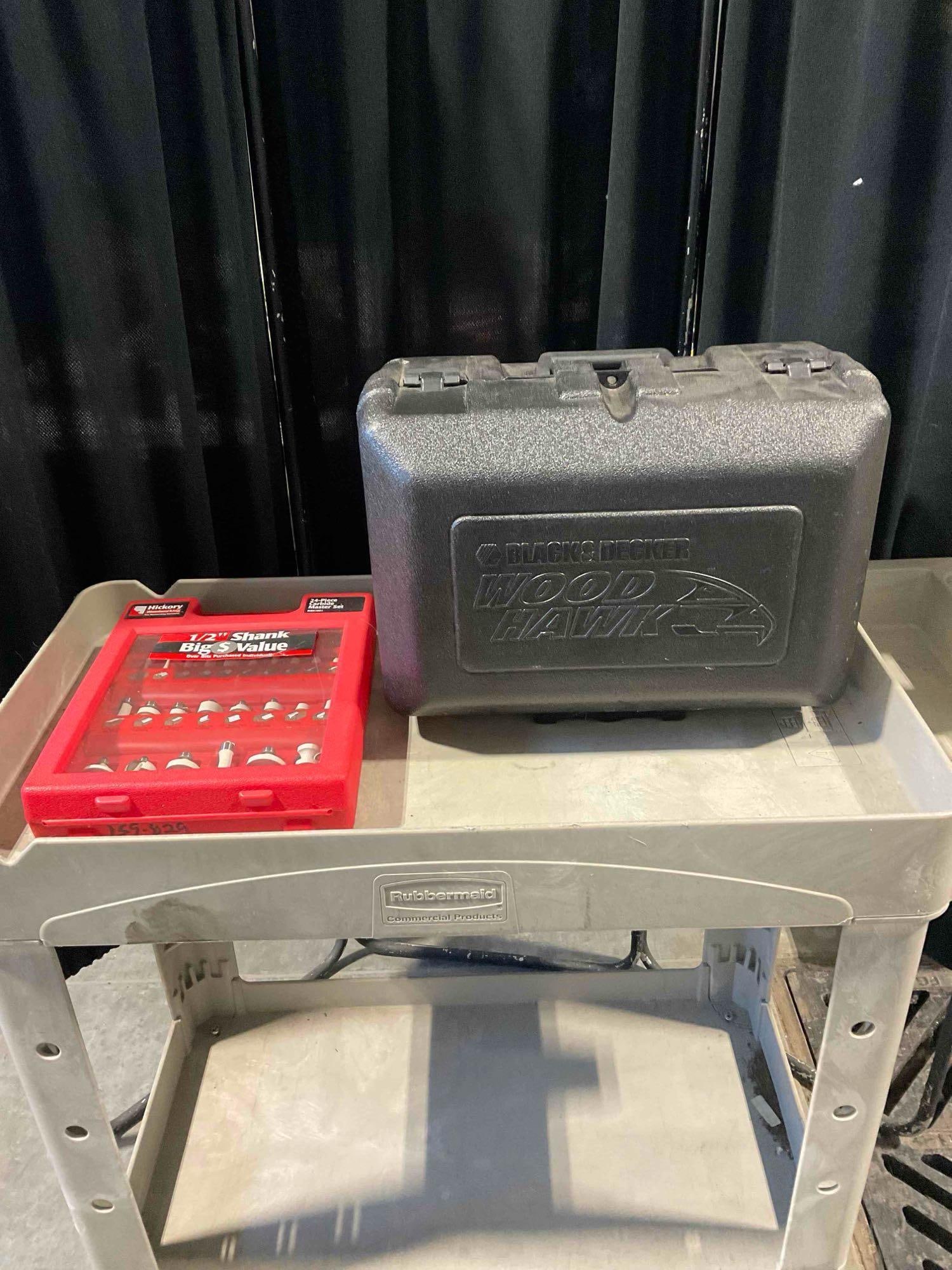 Ryobi Router Mo. RE180PL and Collection of Hickory Woodworking Bits Tested and Working - 5